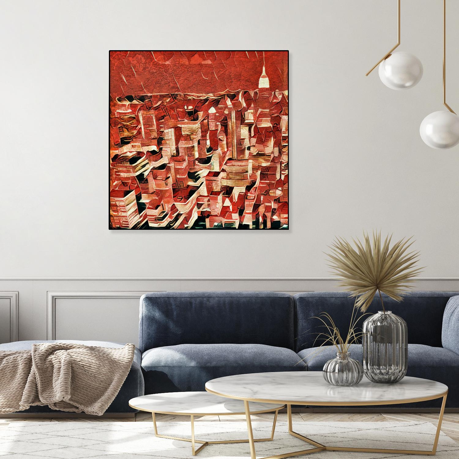 Distorted city scene 1 by Jean-François Dupuis on GIANT ART - beige city scene