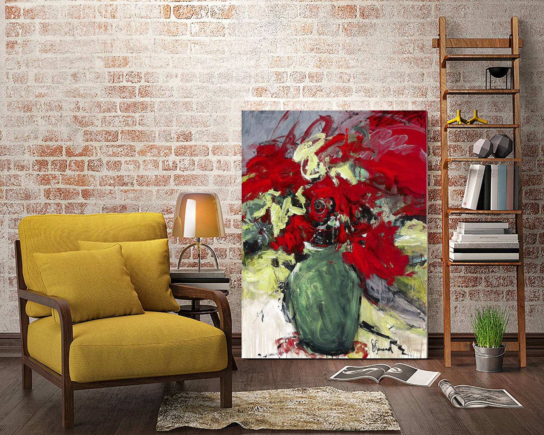 aquarius by Doris Savard on GIANT ART - red flowers peintres canadiens
