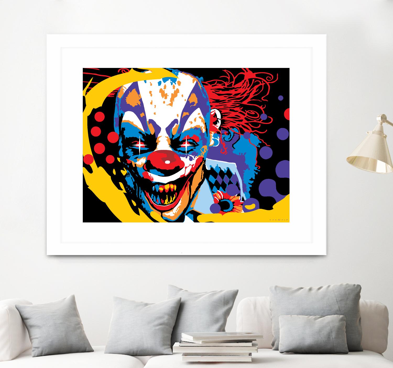 Clown by Ray Lengelé on GIANT ART - red street art horror