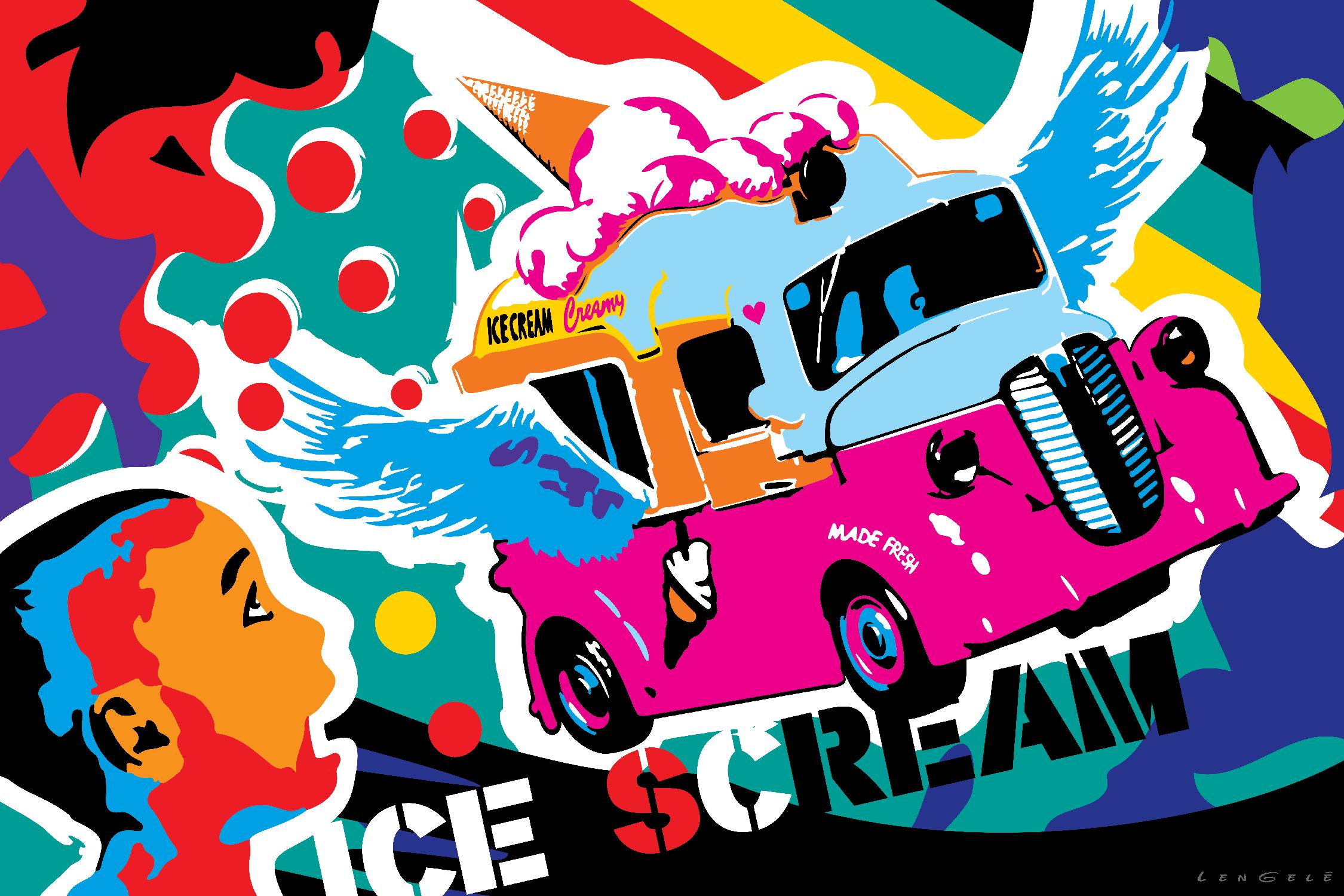 IceScream by Ray Lengelé on GIANT ART - pink art for kids bus