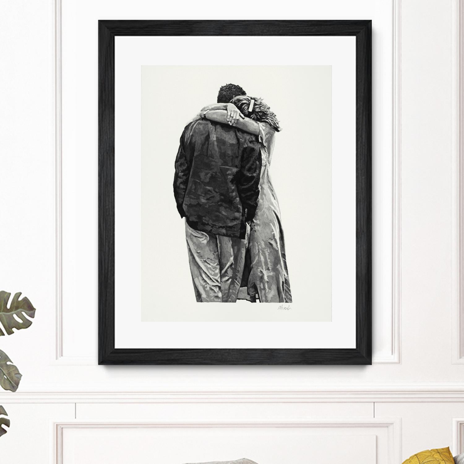 Peter & Rebecca by Gill Alexander on GIANT ART - white black & white couple