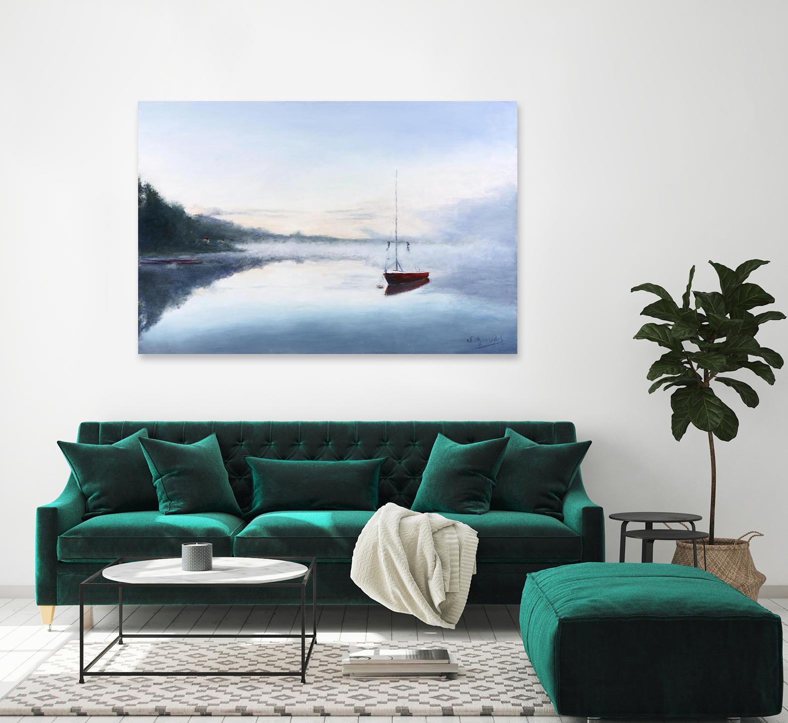 Le solitaire by Jocelyne Maucotel on GIANT ART - red costal tôt le matin