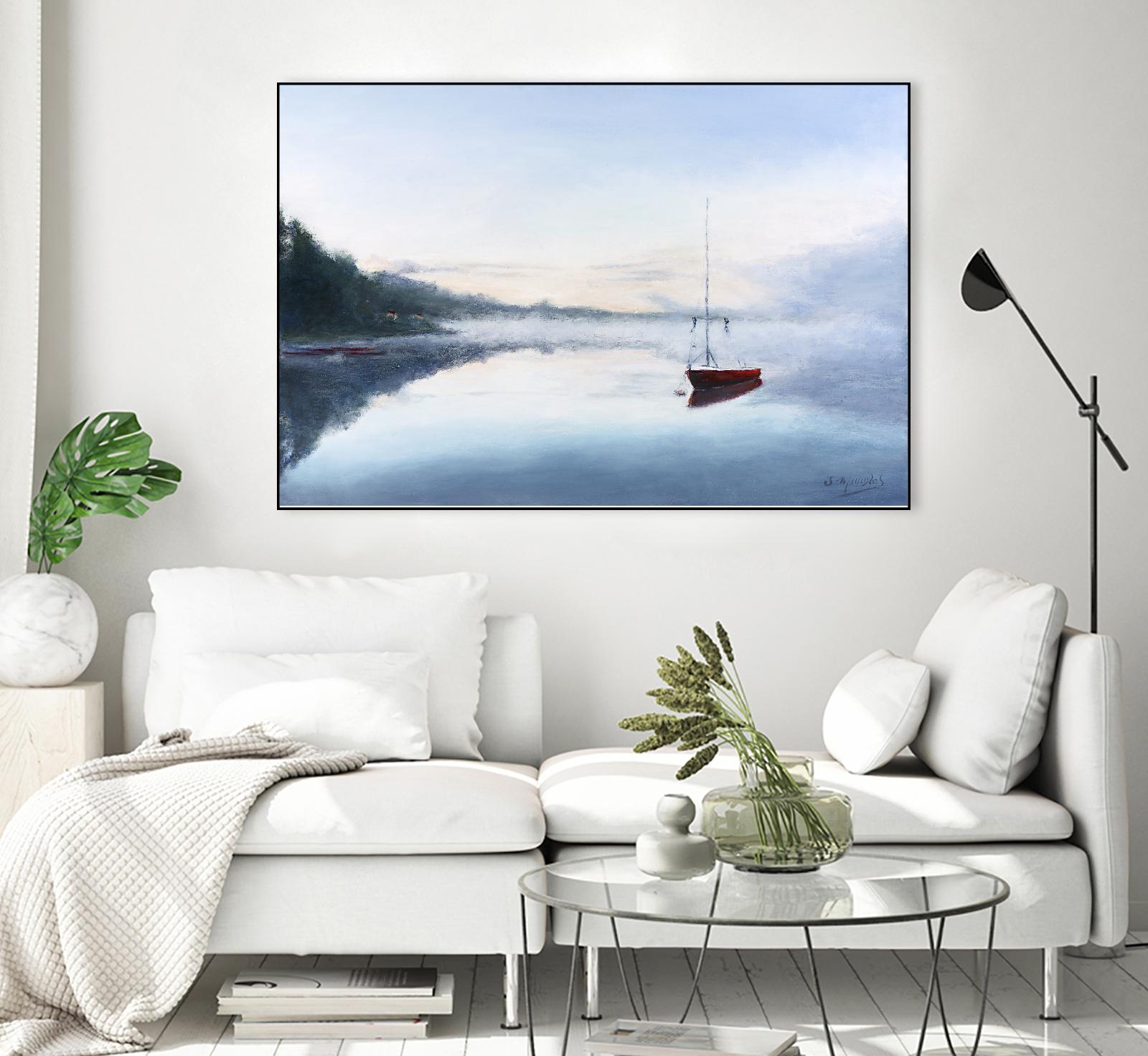 Le solitaire by Jocelyne Maucotel on GIANT ART - blue sea scene