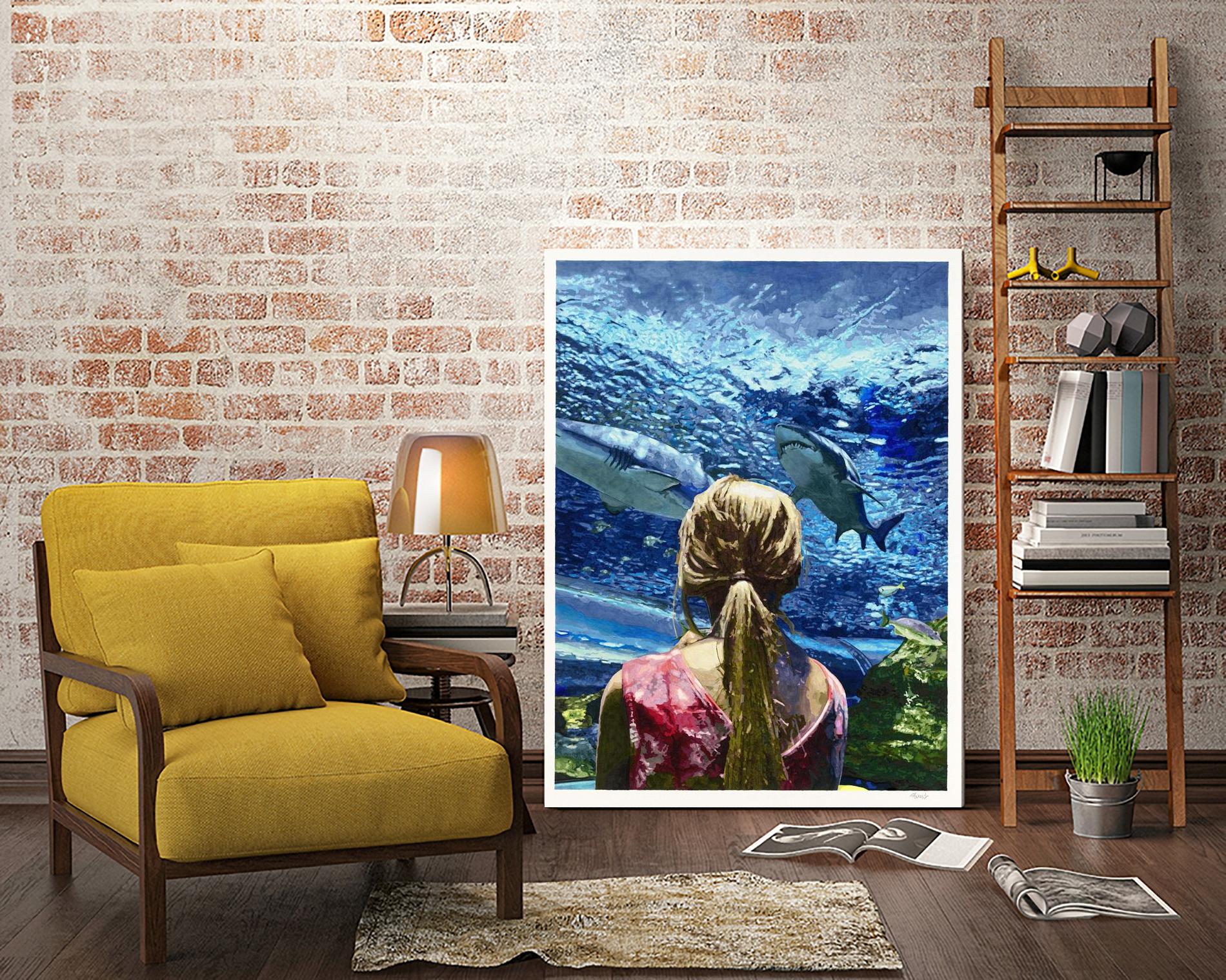 Discovery of Water by Gill Alexander on GIANT ART - pink figurative shark