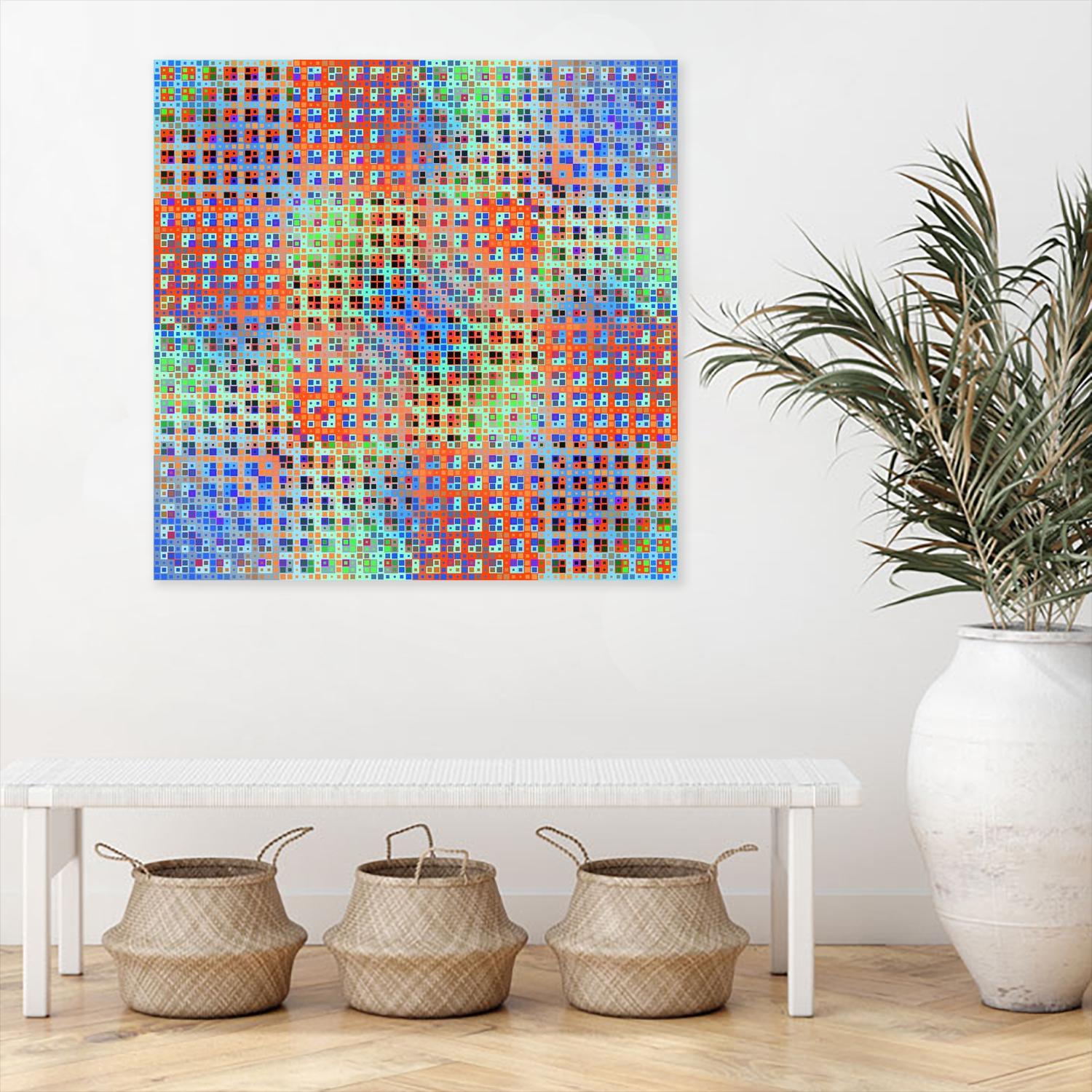 Pi_Dot_Pi_1-3_1 by Xosé Salgado on GIANT ART - orange digital pointillisme