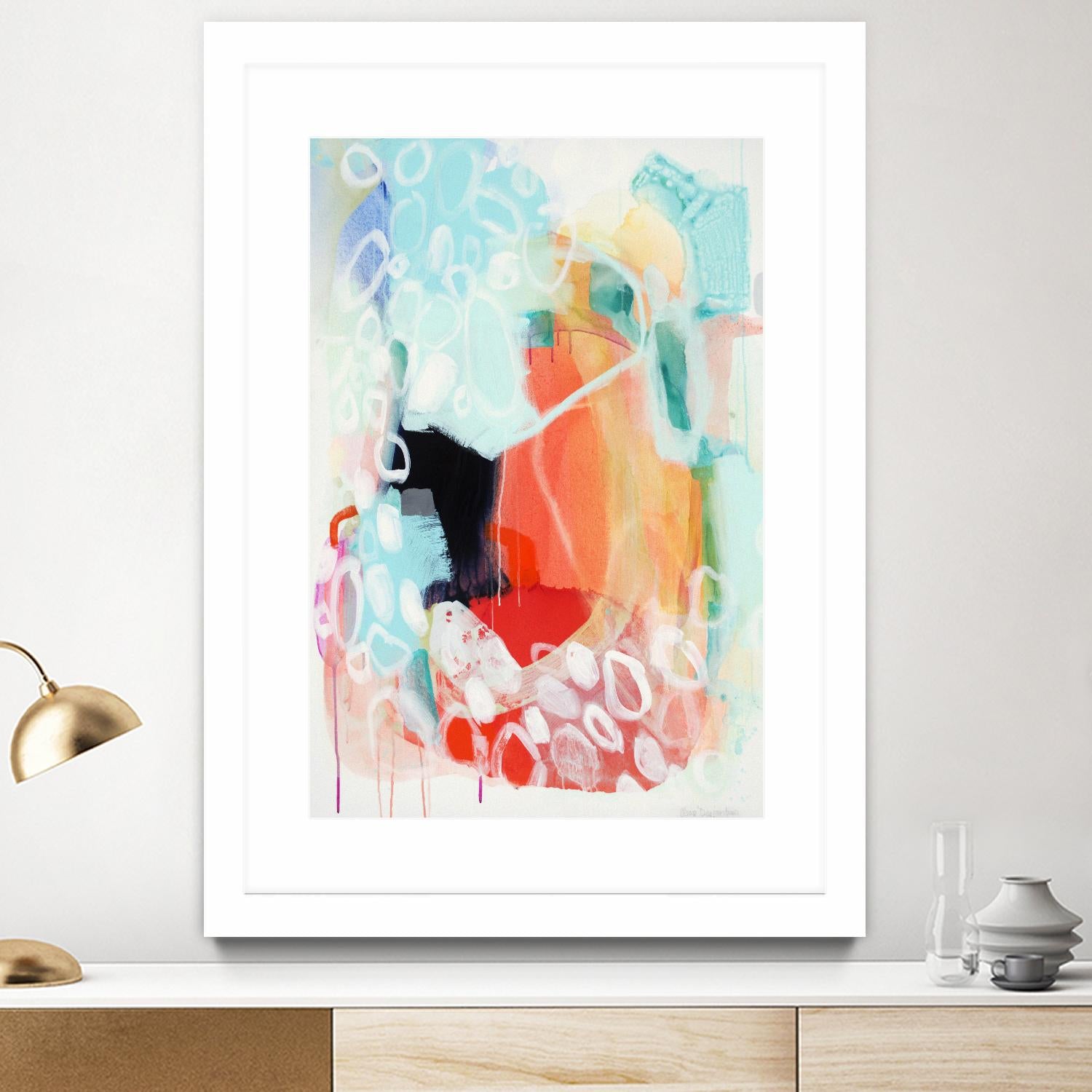 Cherry Creamsicle love by Claire Desjardins on GIANT ART - red abstract artistes du québec