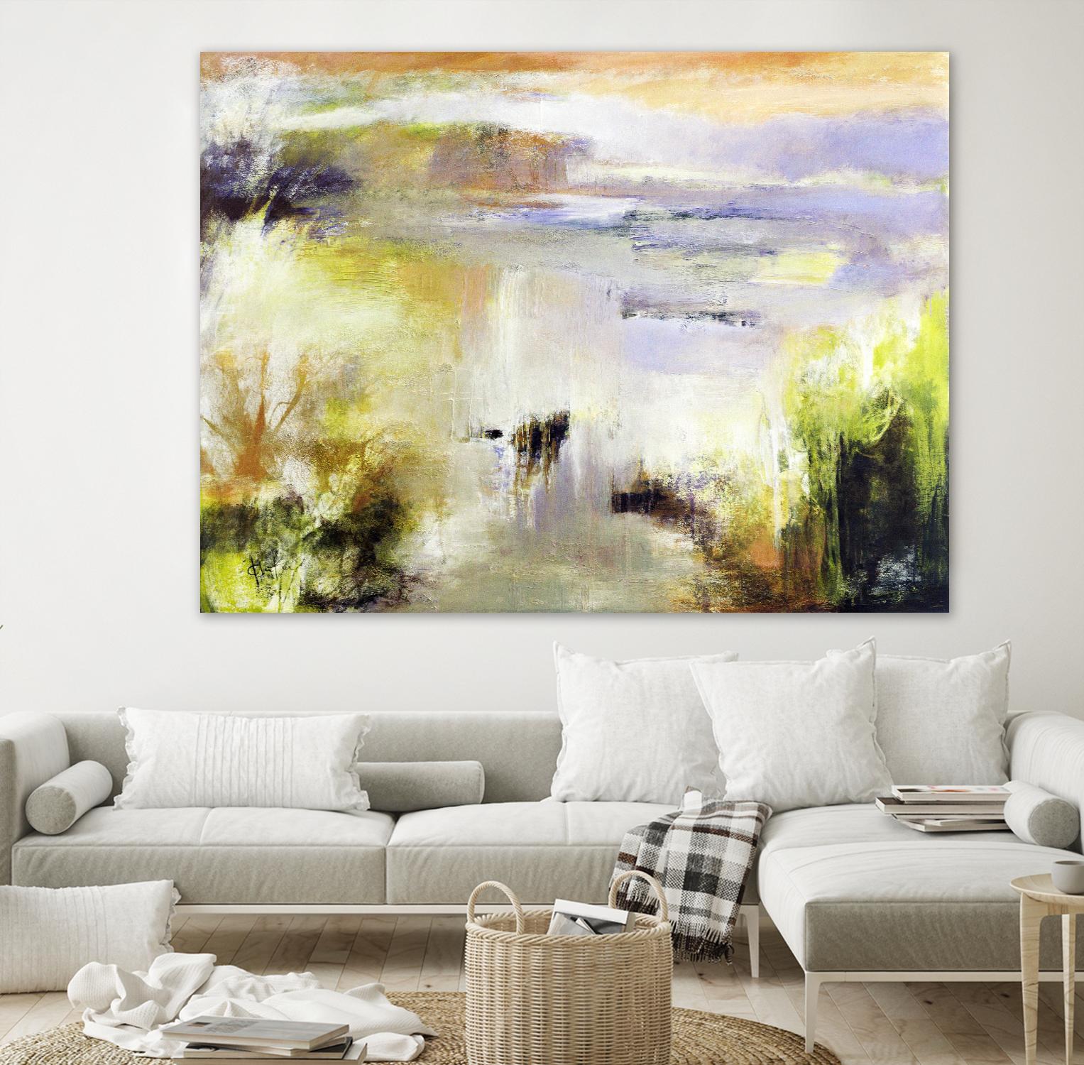 Ondée d'été by Kathleen Cloutier on GIANT ART - gold abstract paysage contemporain