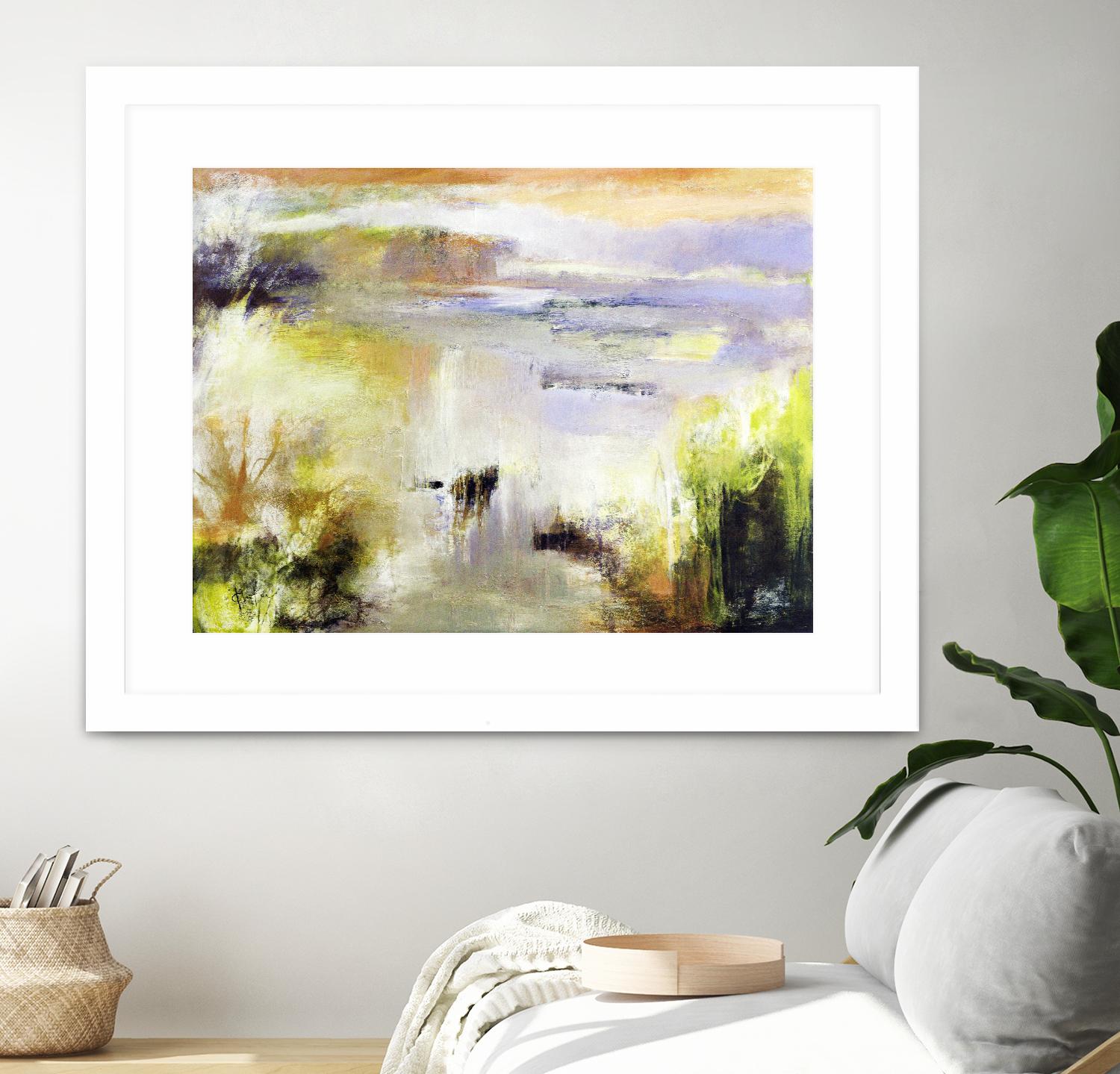 Ondée d'été by Kathleen Cloutier on GIANT ART - gold abstract paysage contemporain