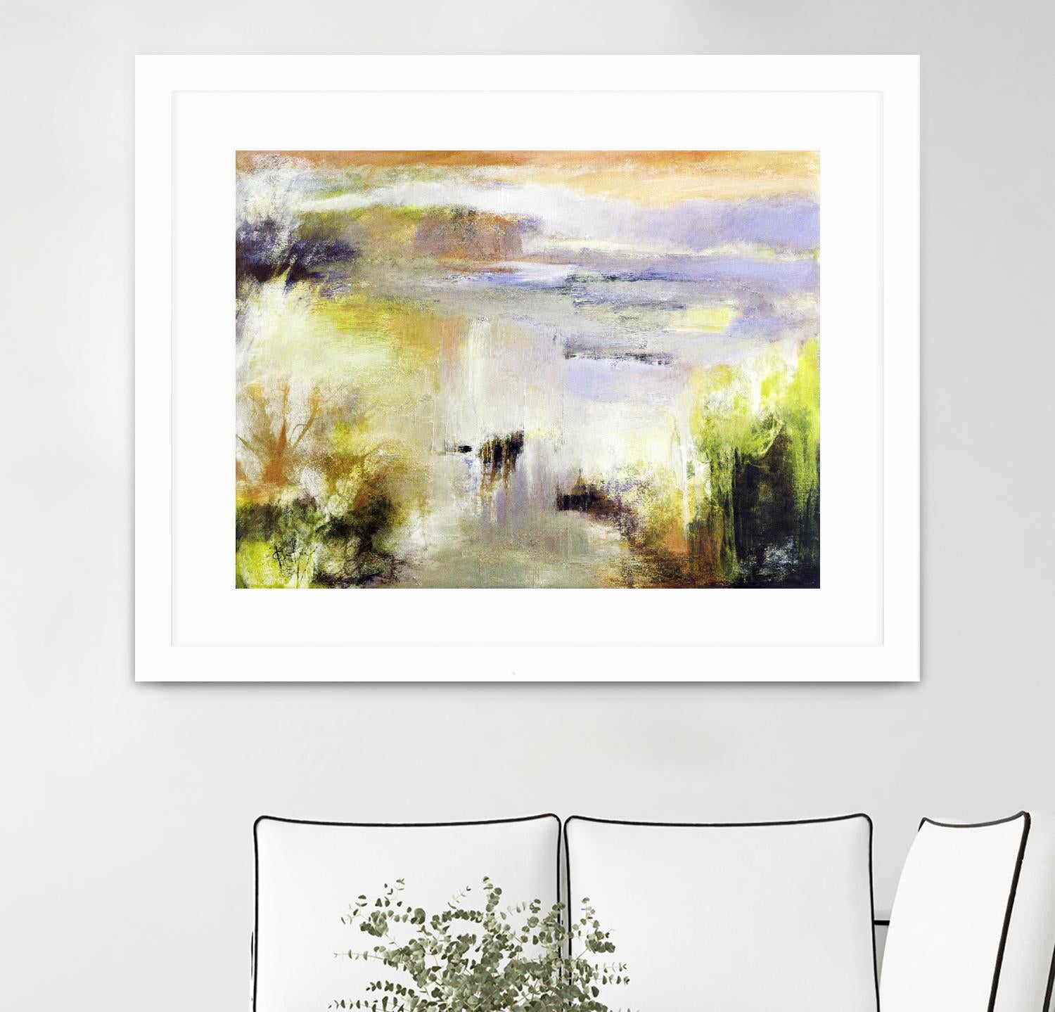 Ondée d'été by Kathleen Cloutier on GIANT ART - gold abstract paysage contemporain