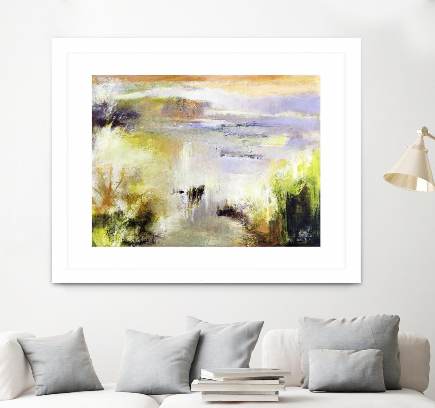 Ondée d'été by Kathleen Cloutier on GIANT ART - gold abstract paysage contemporain