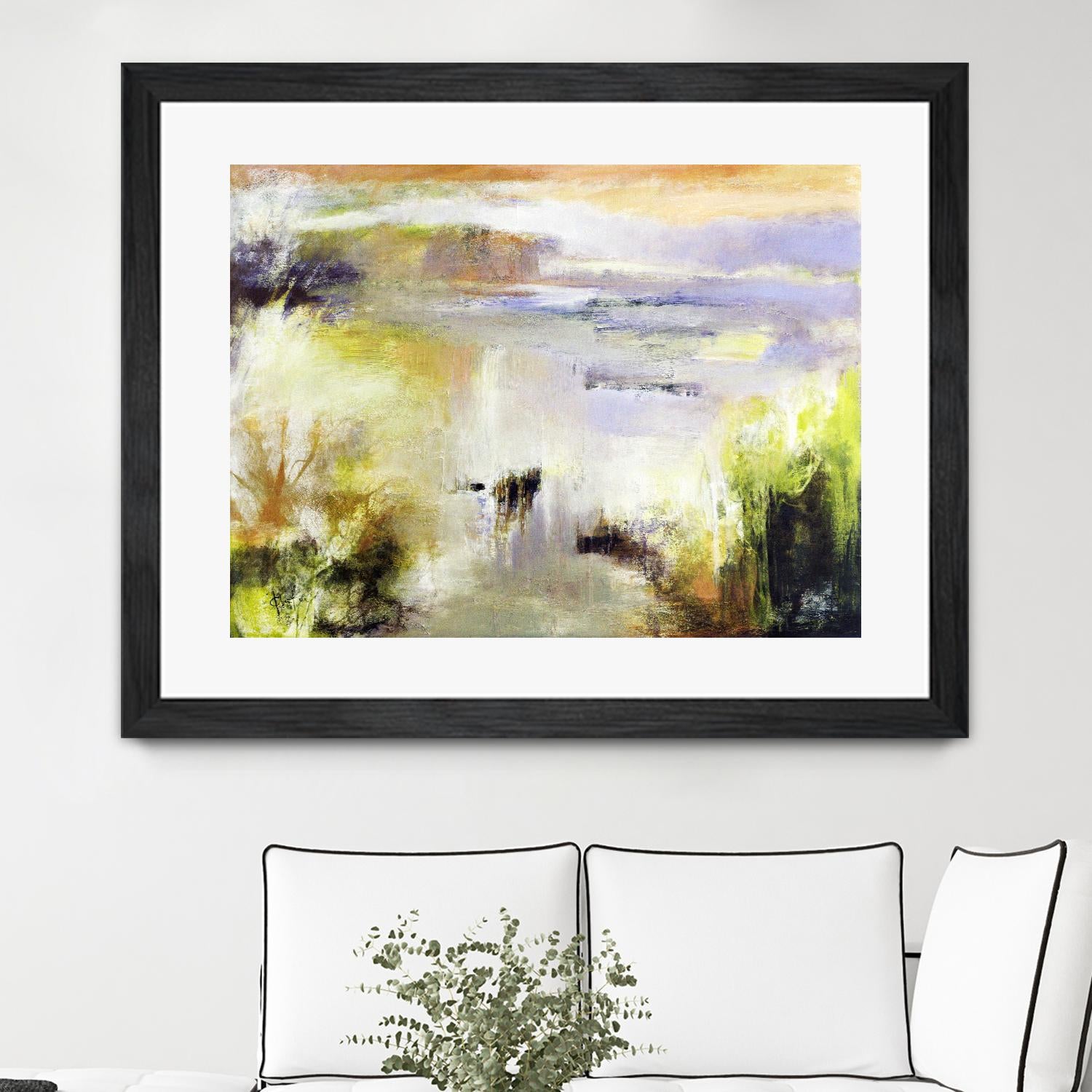 Ondée d'été by Kathleen Cloutier on GIANT ART - gold abstract paysage contemporain