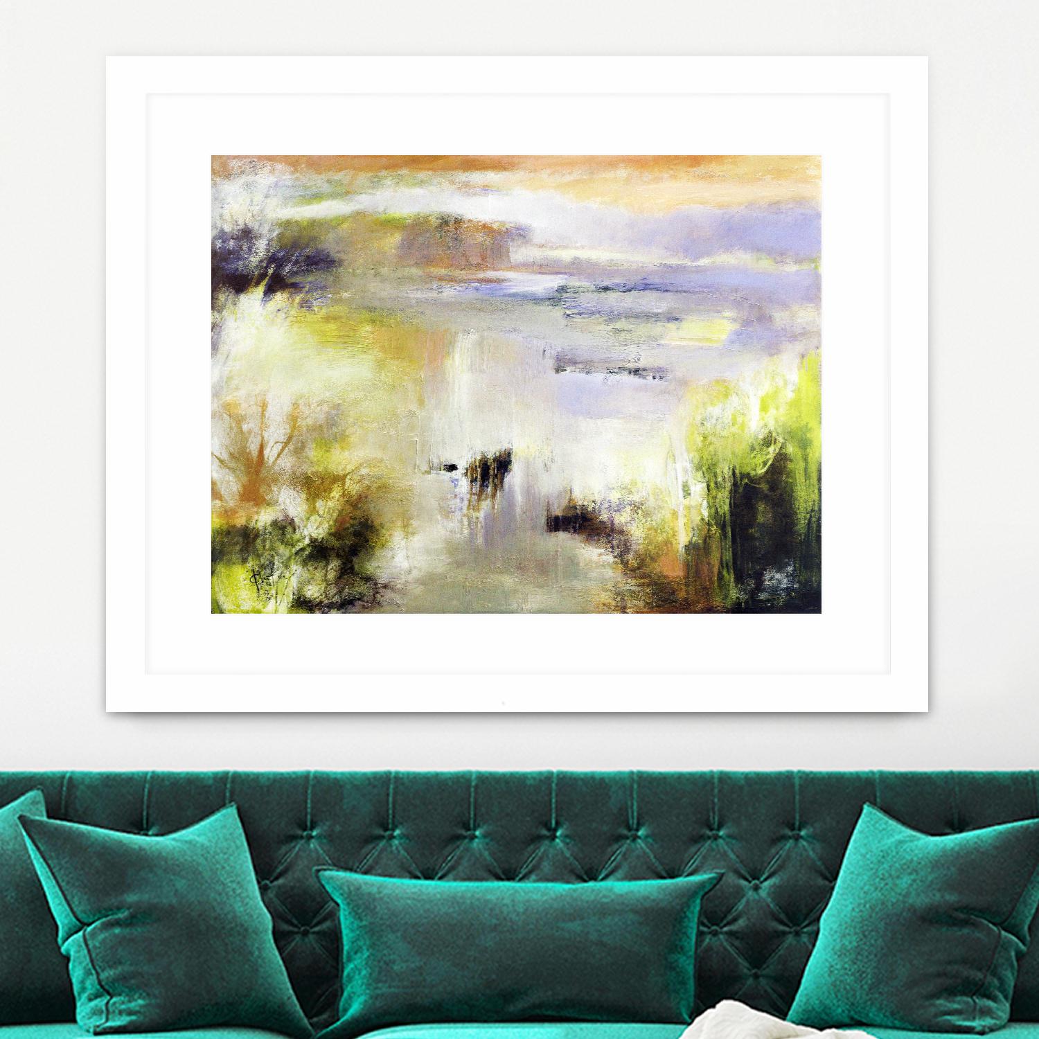 Ondée d'été by Kathleen Cloutier on GIANT ART - gold abstract paysage contemporain