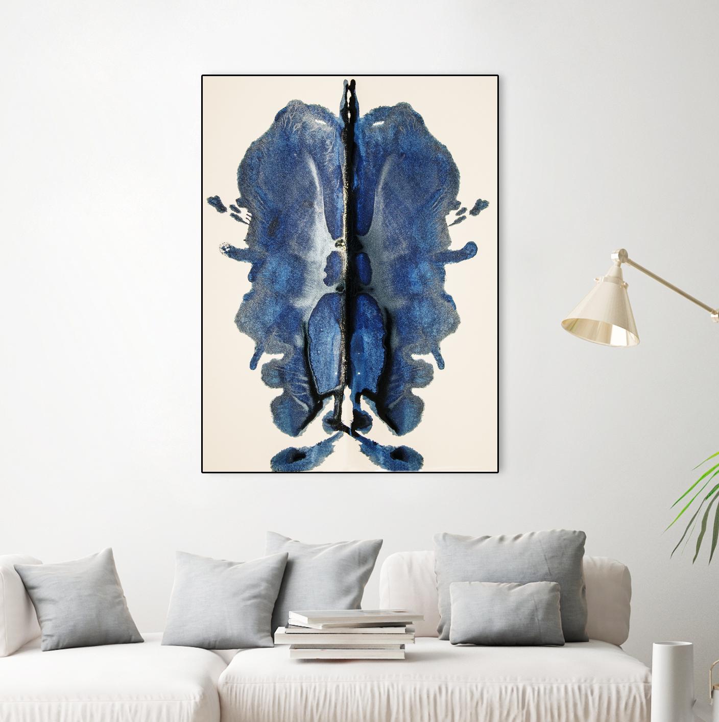Blue Ink Laos by Daniel Stanford on GIANT ART - blue abstract