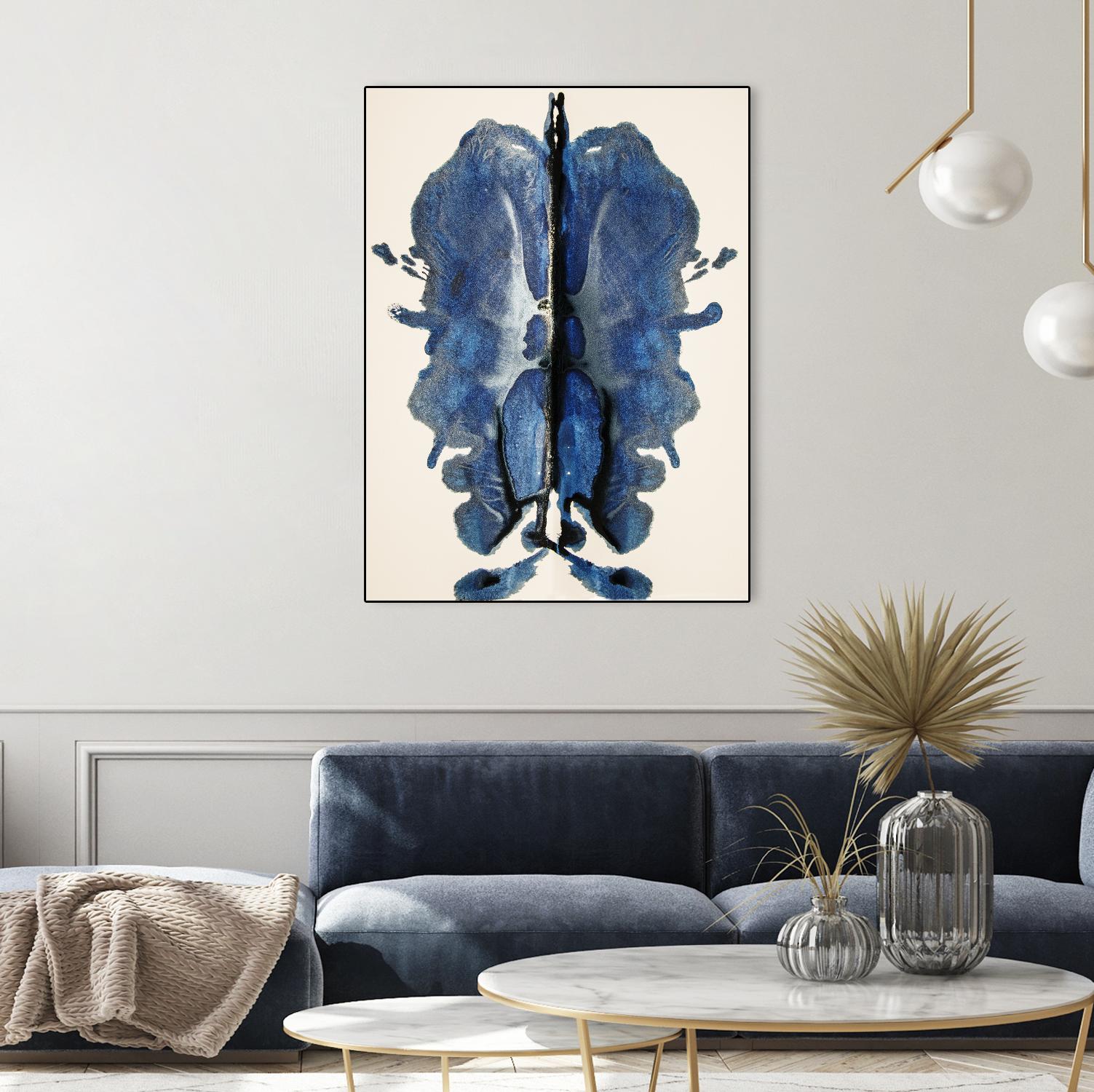 Blue Ink Laos by Daniel Stanford on GIANT ART - blue abstract
