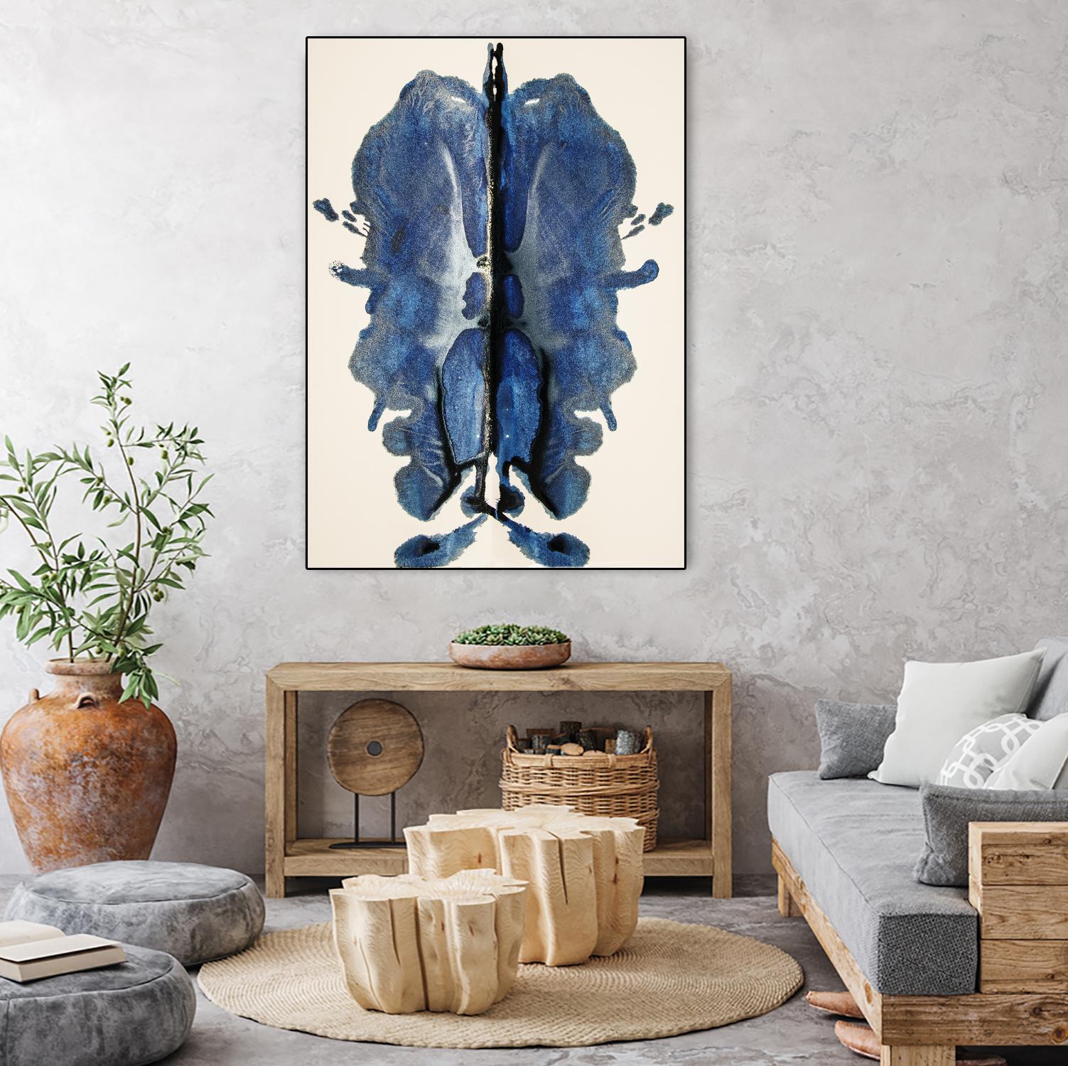 Blue Ink Laos by Daniel Stanford on GIANT ART - blue abstract