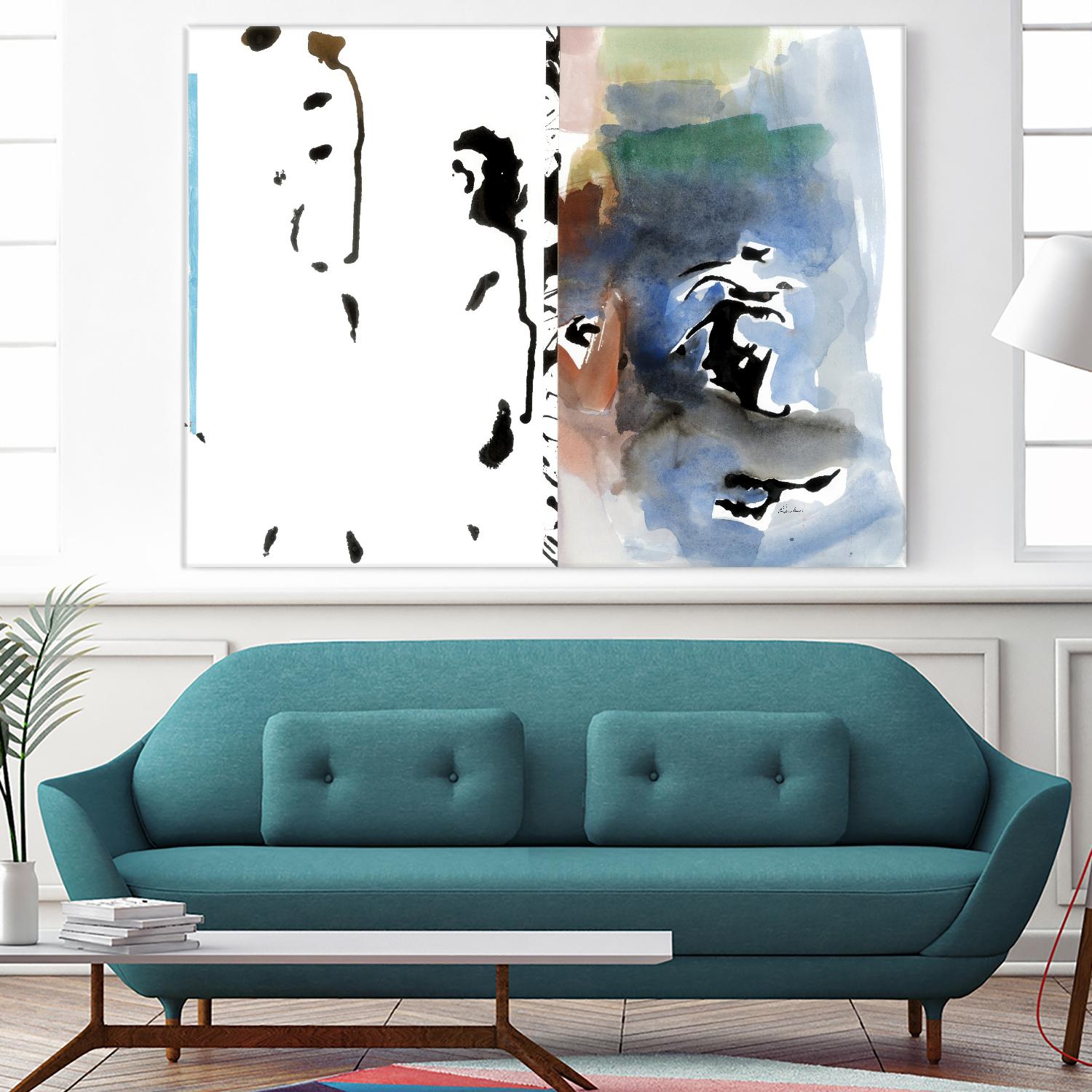 Caballeros Collage by Diane Lambin on GIANT ART - blue abstract