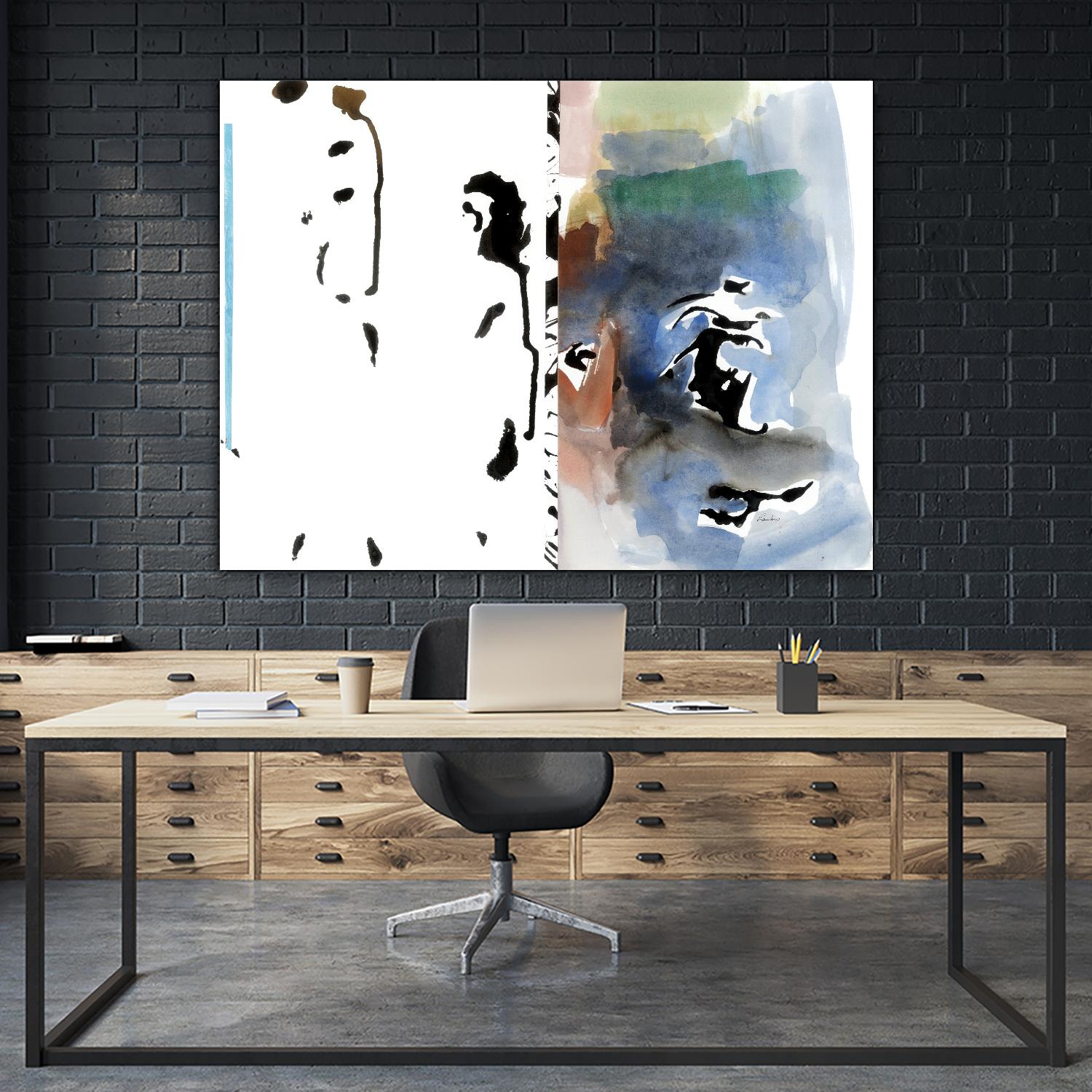 Caballeros Collage by Diane Lambin on GIANT ART - blue abstract