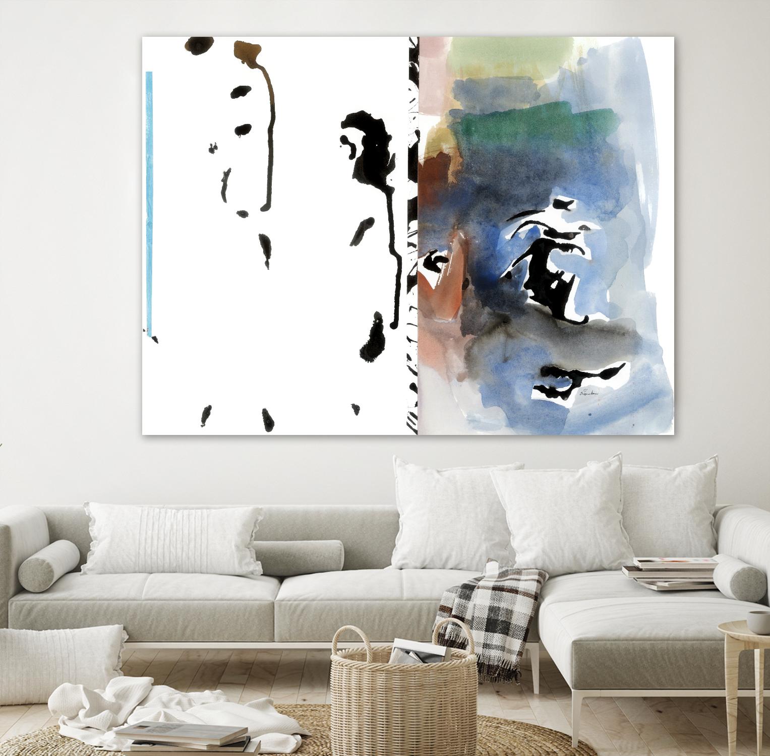 Caballeros Collage by Diane Lambin on GIANT ART - blue abstract