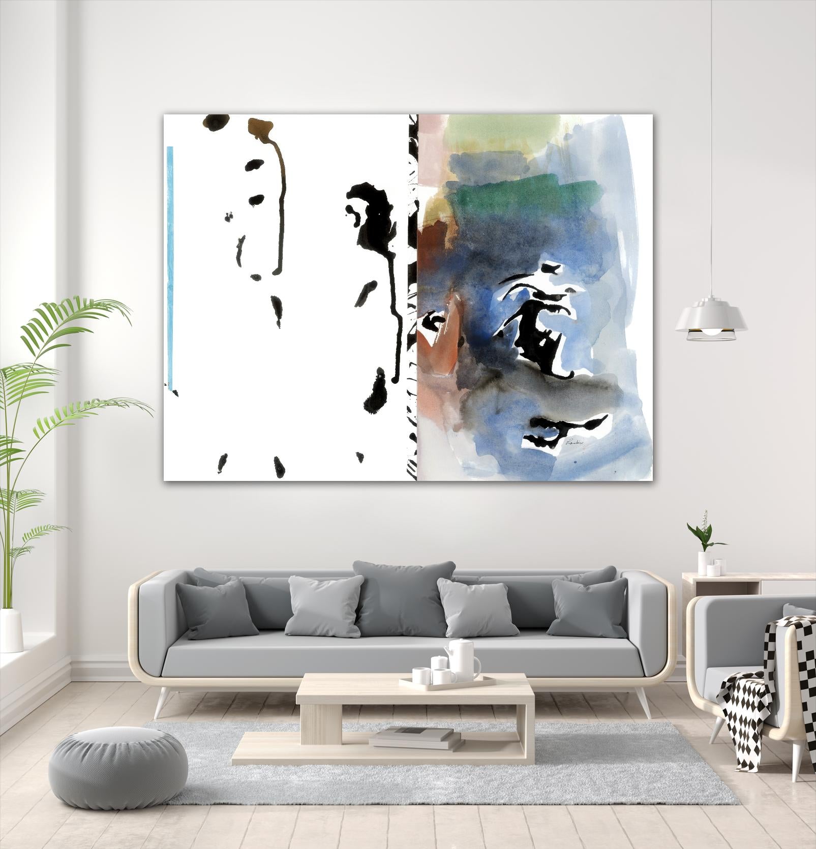 Caballeros Collage by Diane Lambin on GIANT ART - blue abstract