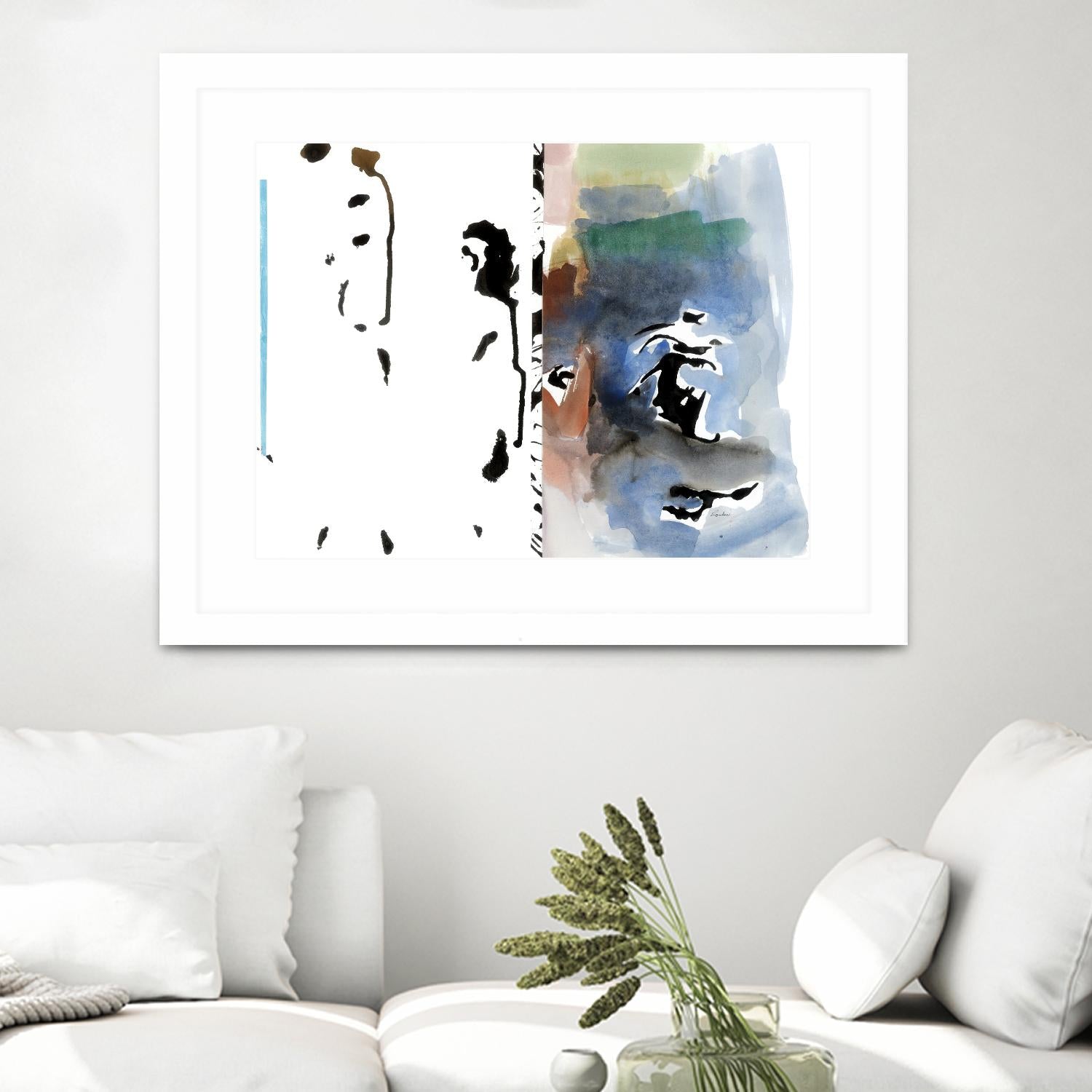 Caballeros Collage by Diane Lambin on GIANT ART - blue abstract