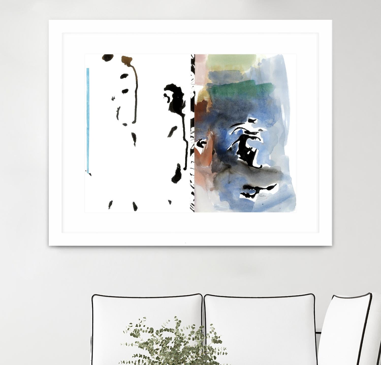 Caballeros Collage by Diane Lambin on GIANT ART - blue abstract