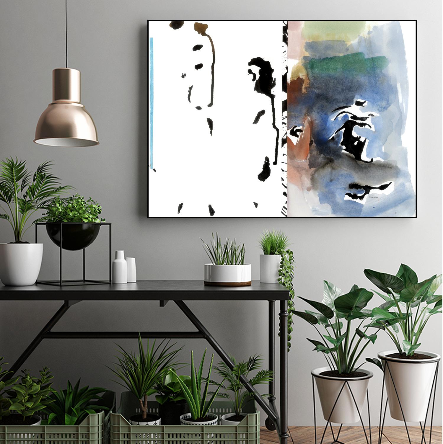 Caballeros Collage by Diane Lambin on GIANT ART - blue abstract