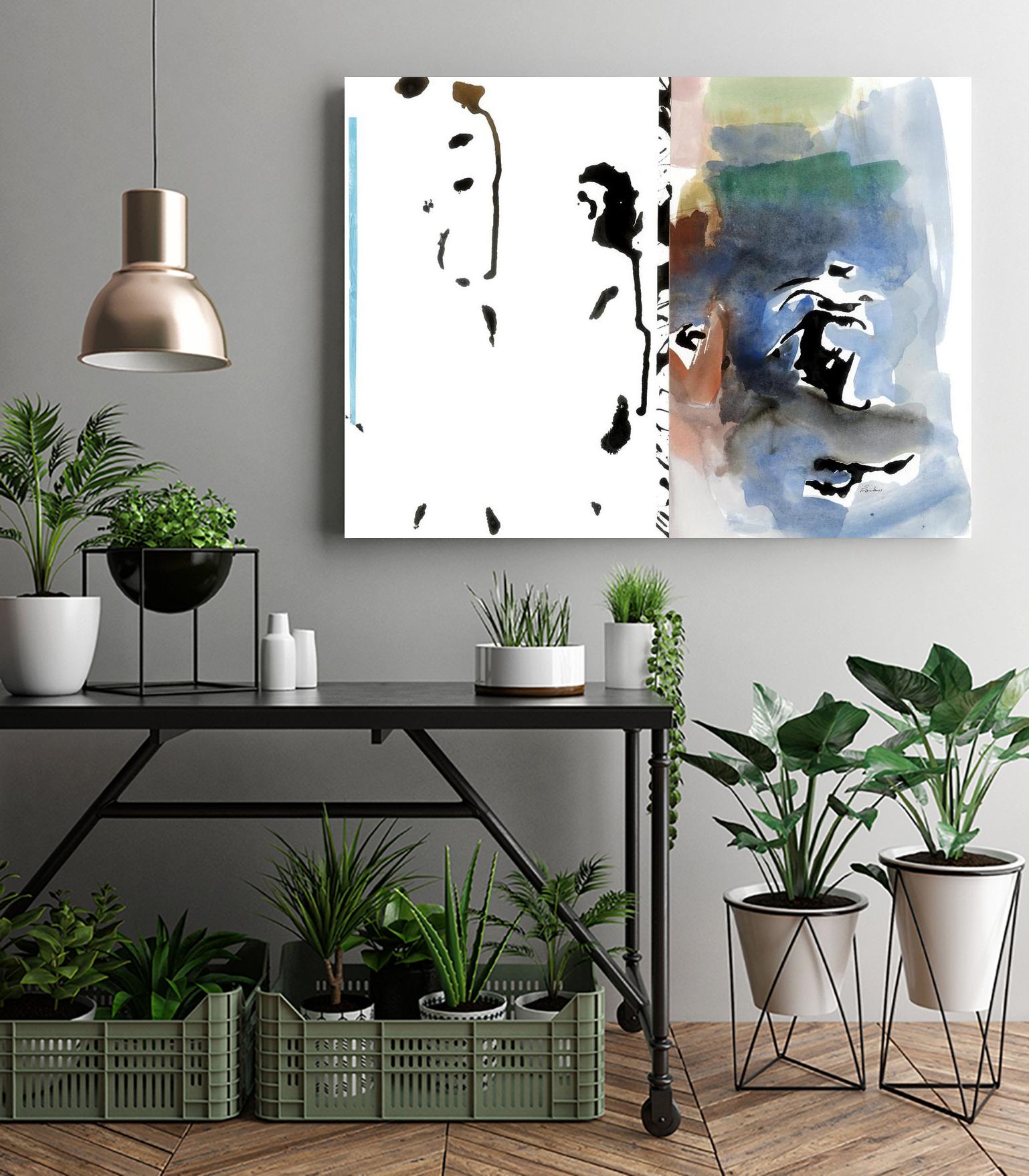 Caballeros Collage by Diane Lambin on GIANT ART - blue abstract
