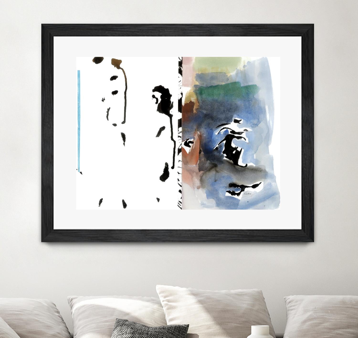 Caballeros Collage by Diane Lambin on GIANT ART - blue abstract