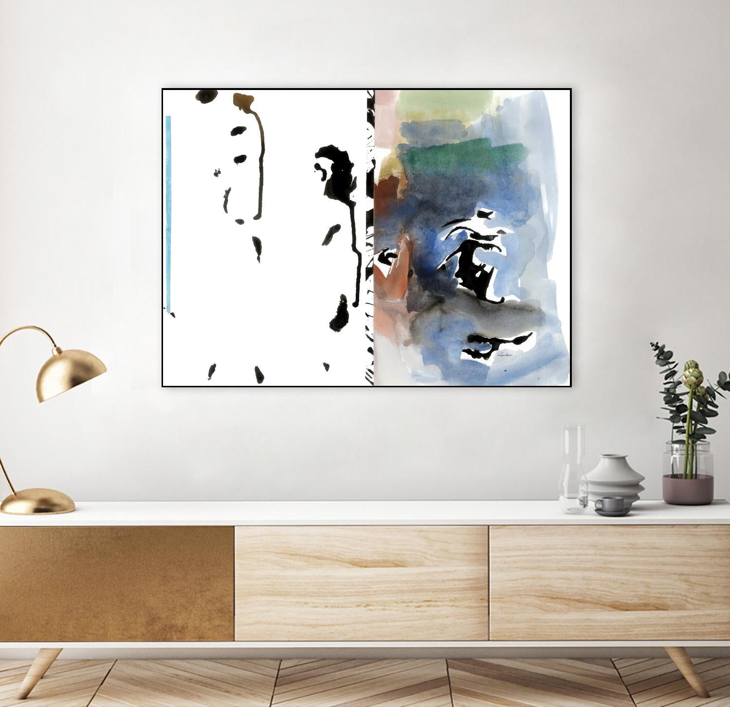Caballeros Collage by Diane Lambin on GIANT ART - blue abstract