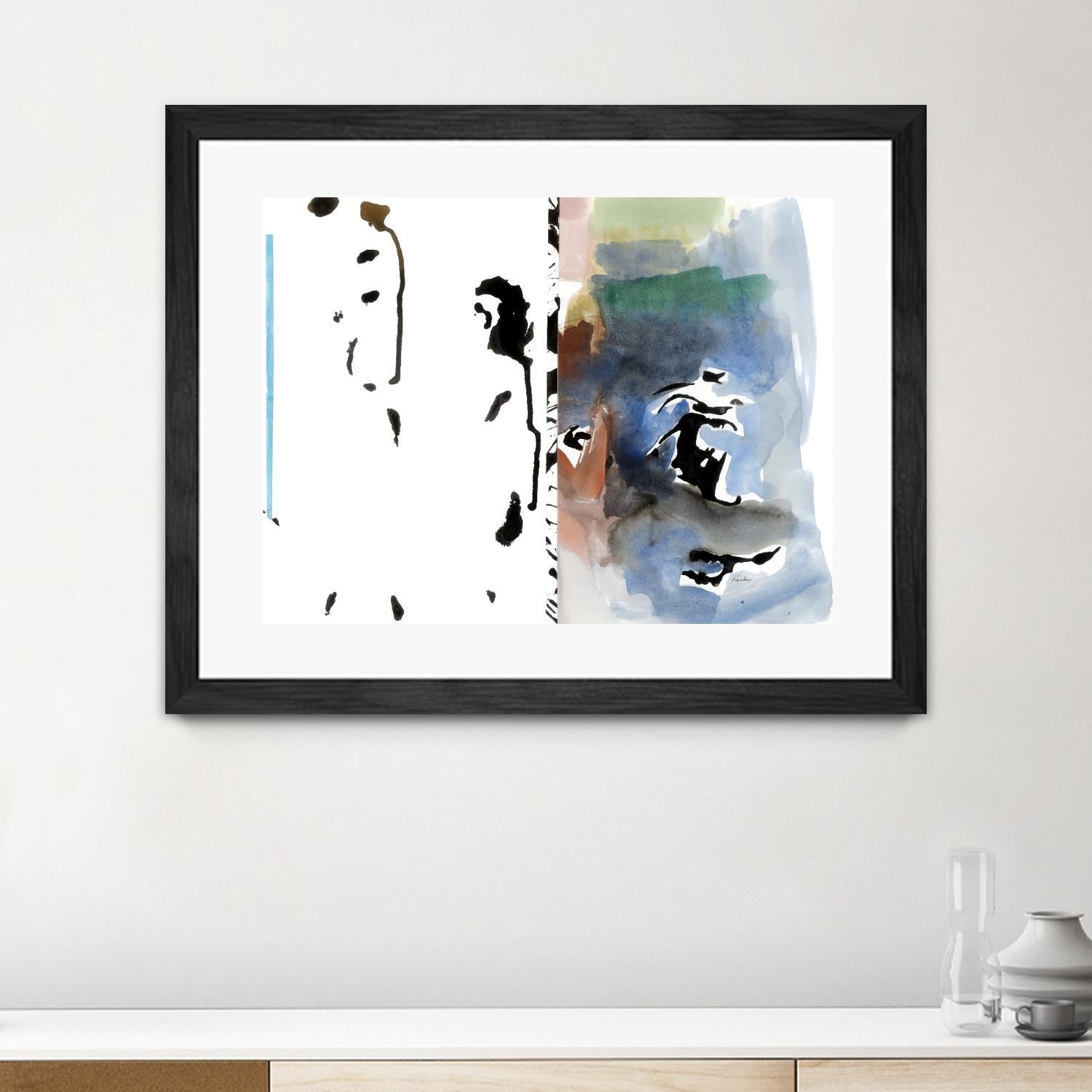 Caballeros Collage by Diane Lambin on GIANT ART - blue abstract