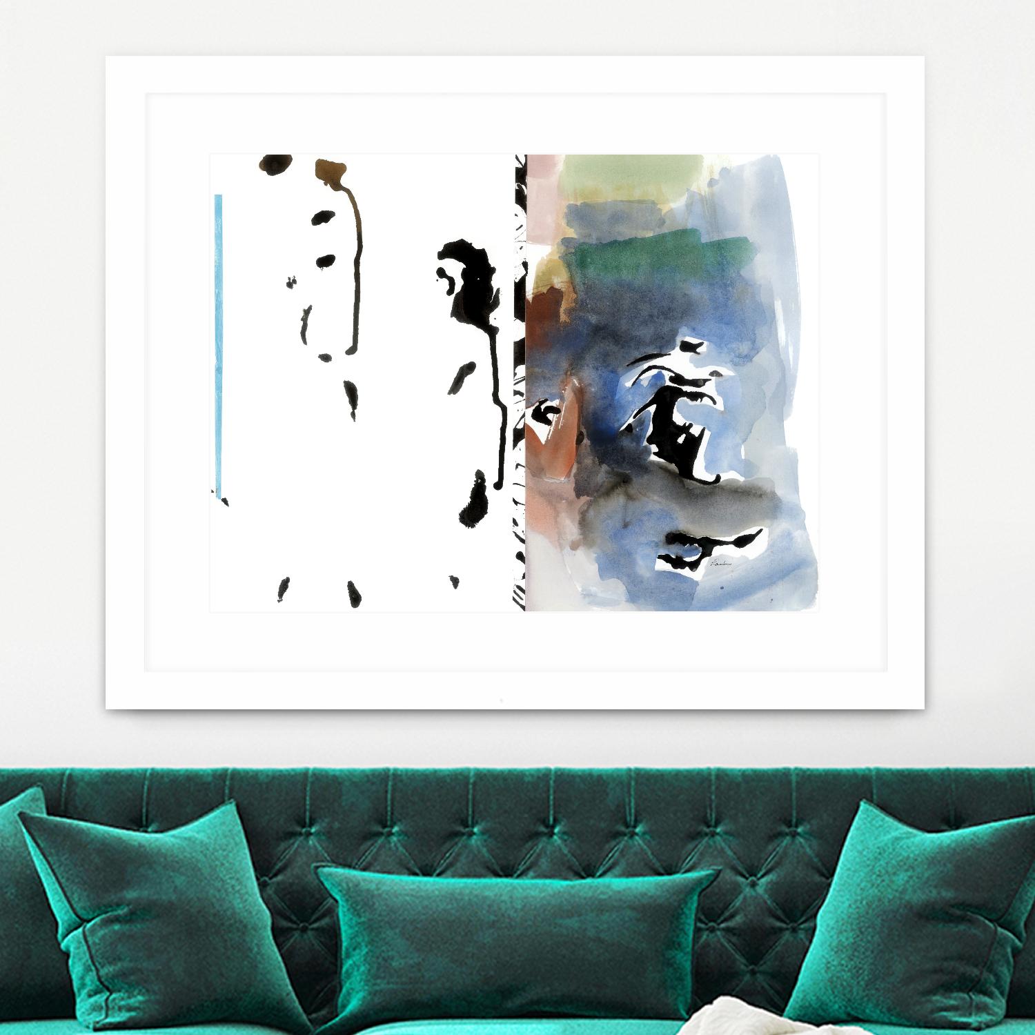 Caballeros Collage by Diane Lambin on GIANT ART - blue abstract
