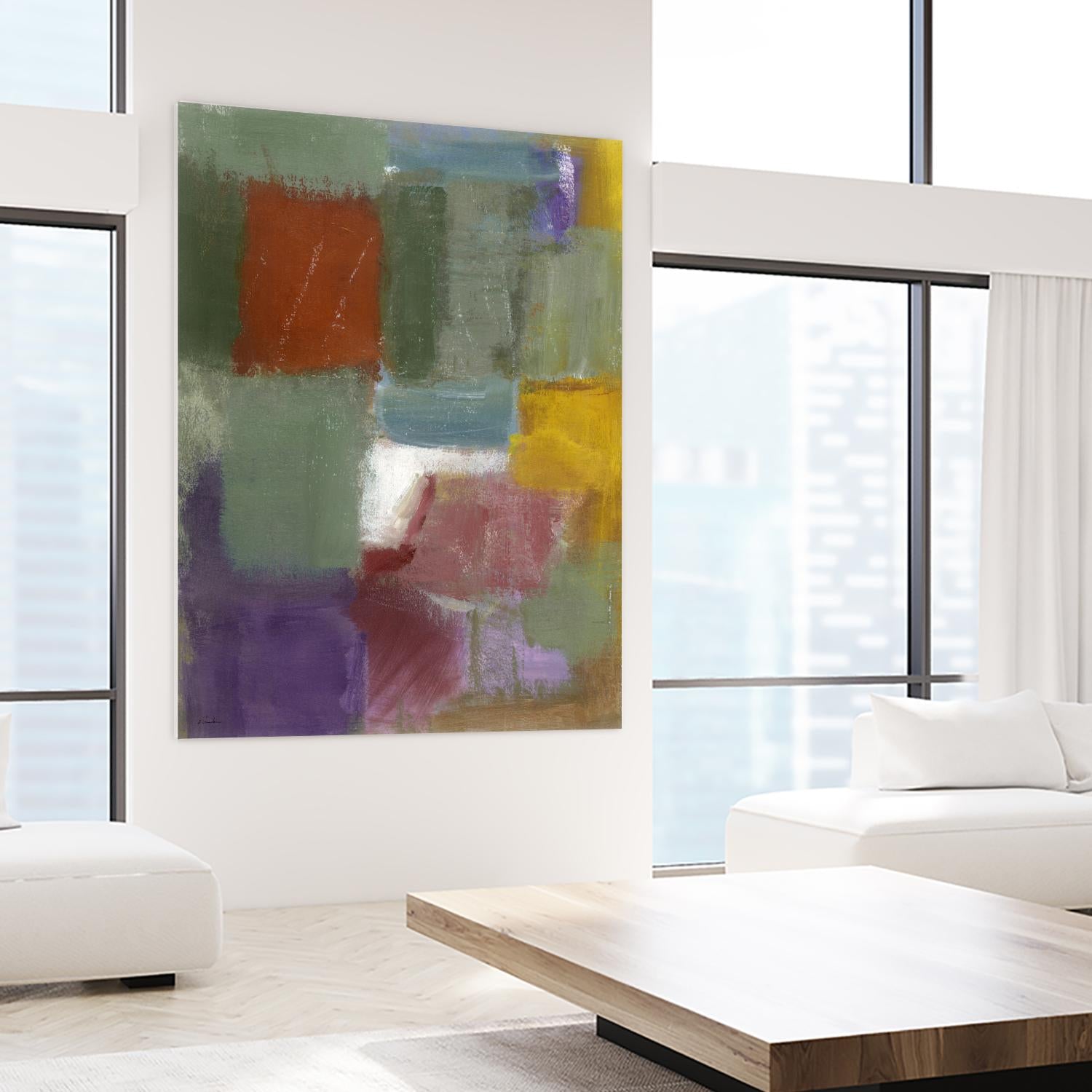 Soft Squares by Diane Lambin on GIANT ART - purple abstract