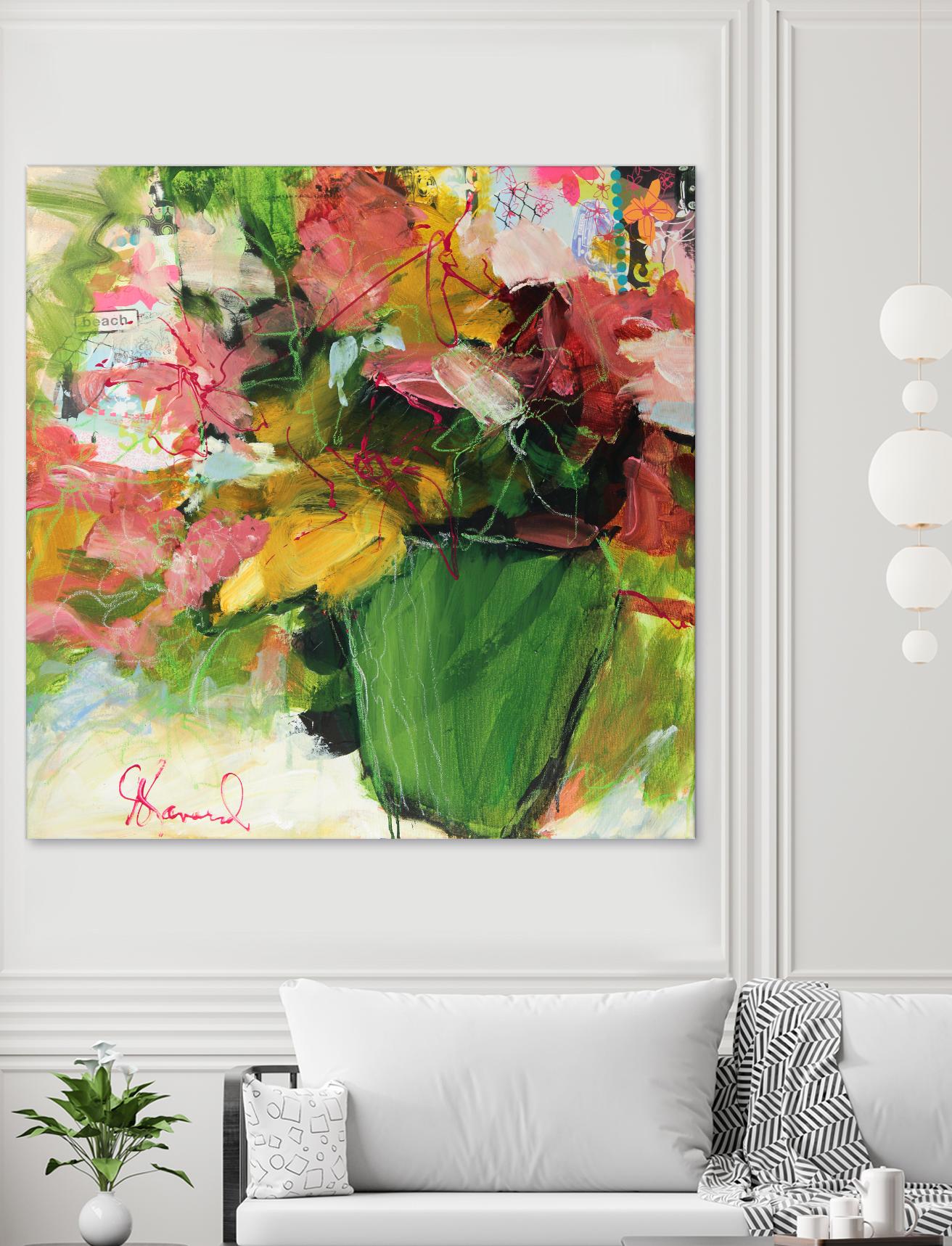 Beach Lover by Doris Savard on GIANT ART - pink flowers artistes du québec
