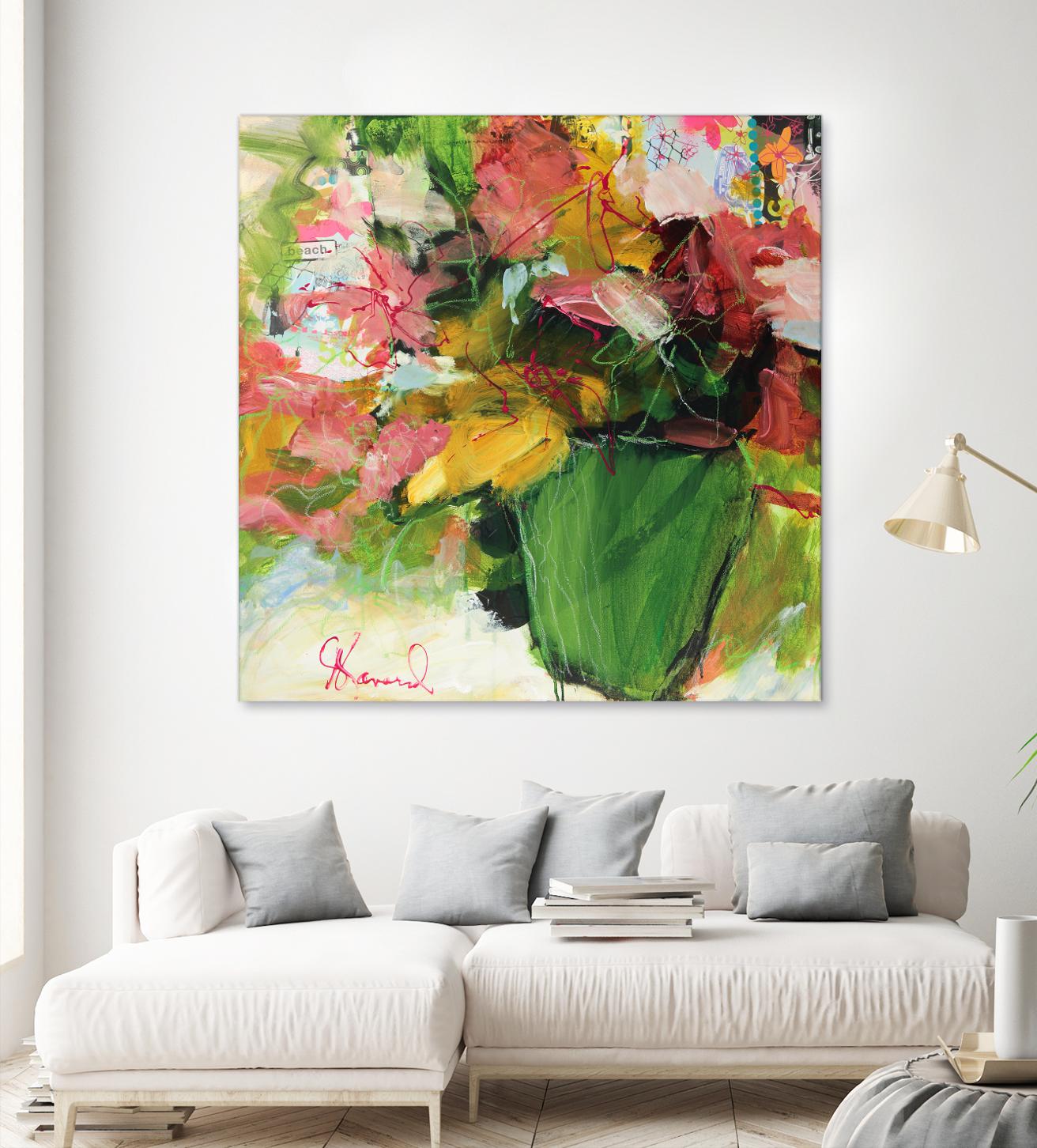 Beach Lover by Doris Savard on GIANT ART - pink flowers artistes du québec