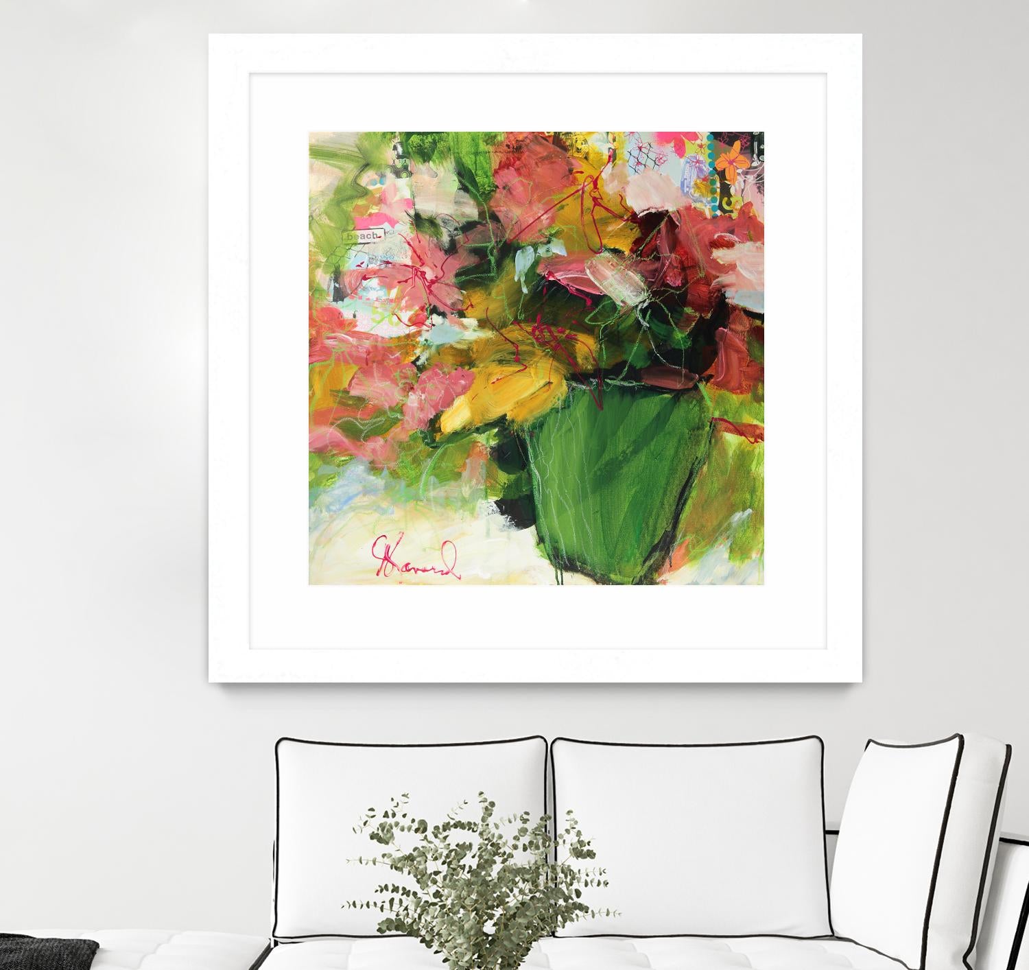 Beach Lover by Doris Savard on GIANT ART - pink flowers artistes du québec