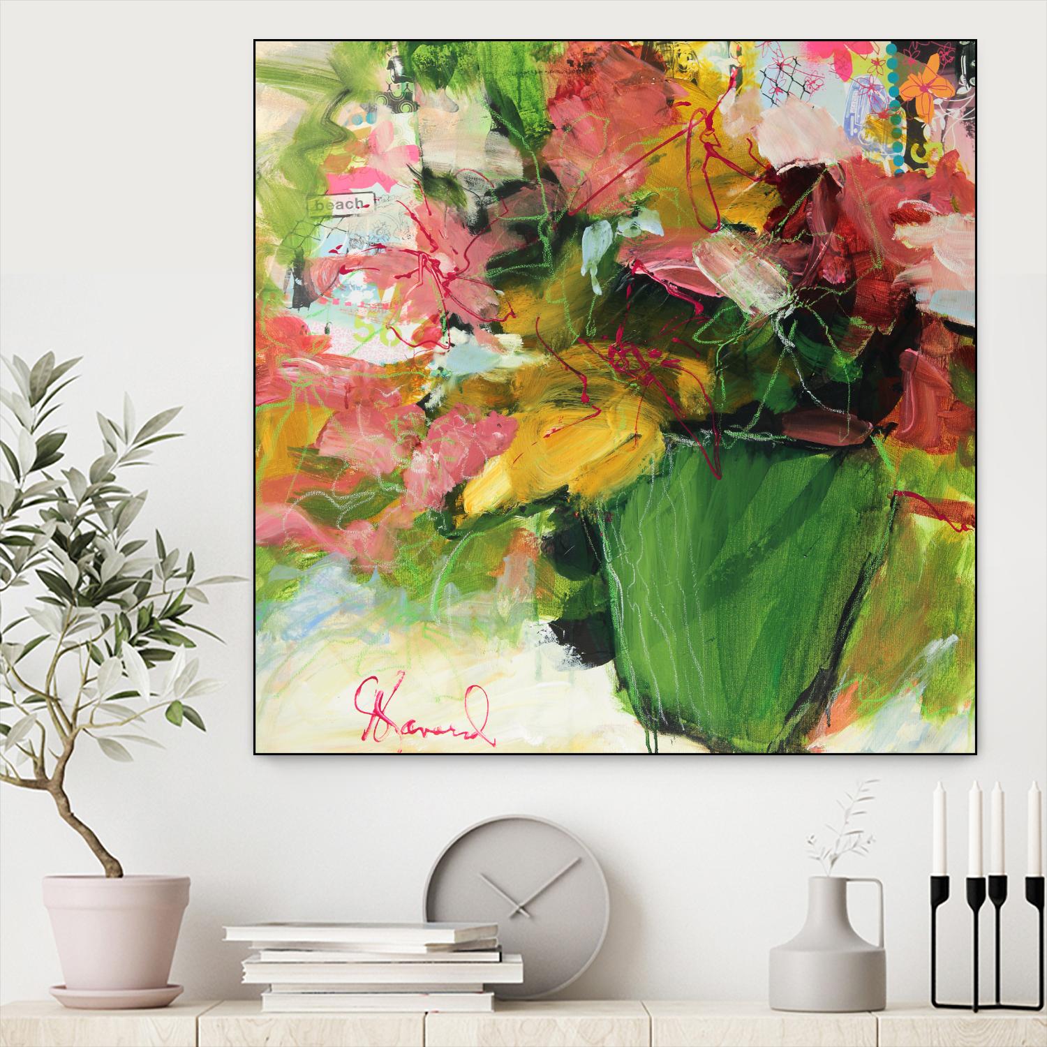 Beach Lover by Doris Savard on GIANT ART - pink flowers artistes du québec