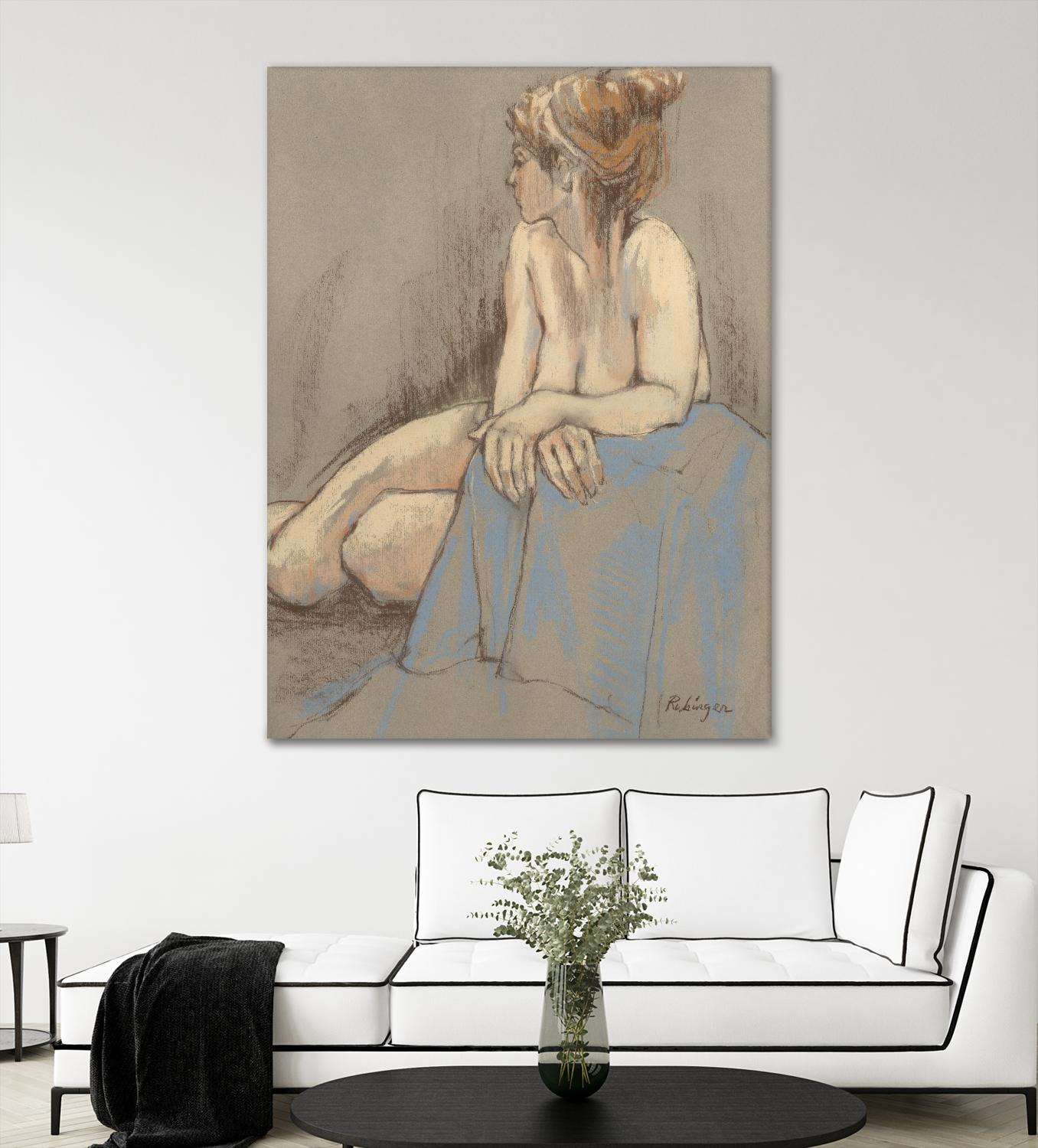 After the Bath by Bram Rubinger on GIANT ART - beige figurative corps nu