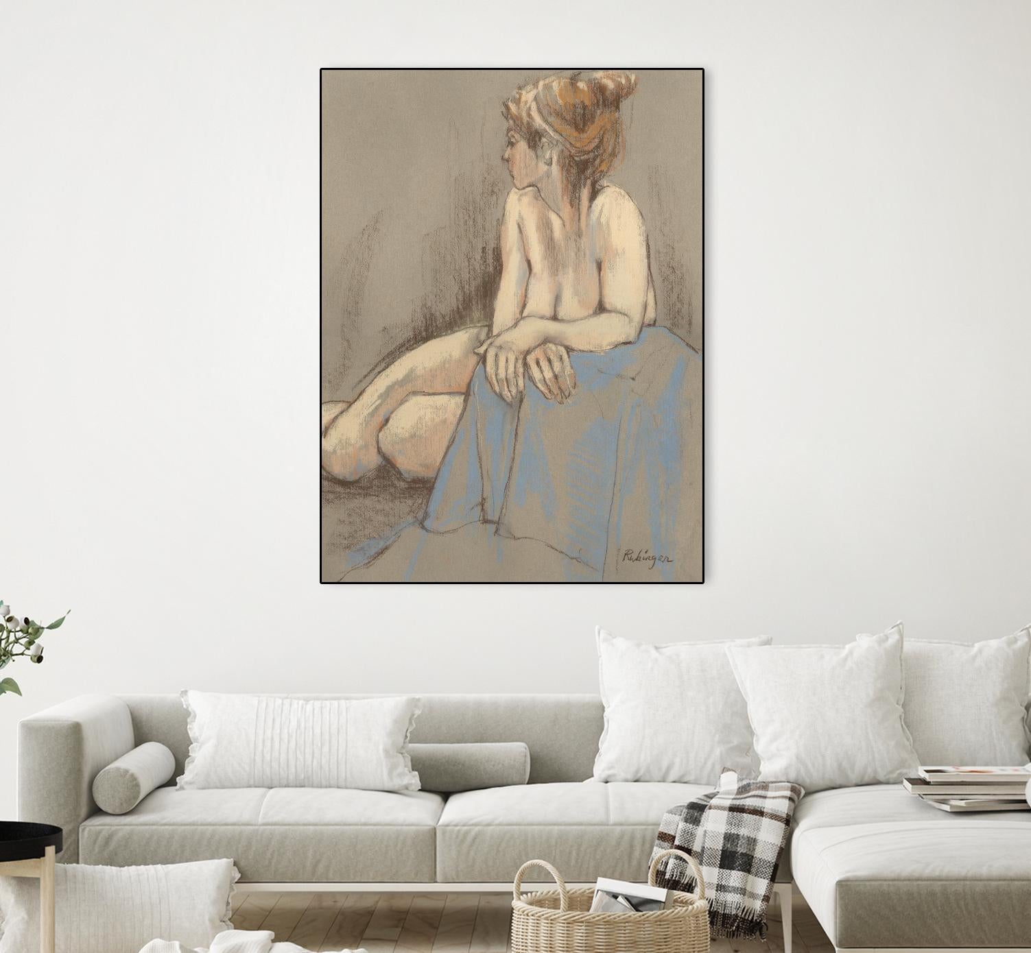After the Bath by Bram Rubinger on GIANT ART - beige figurative corps nu