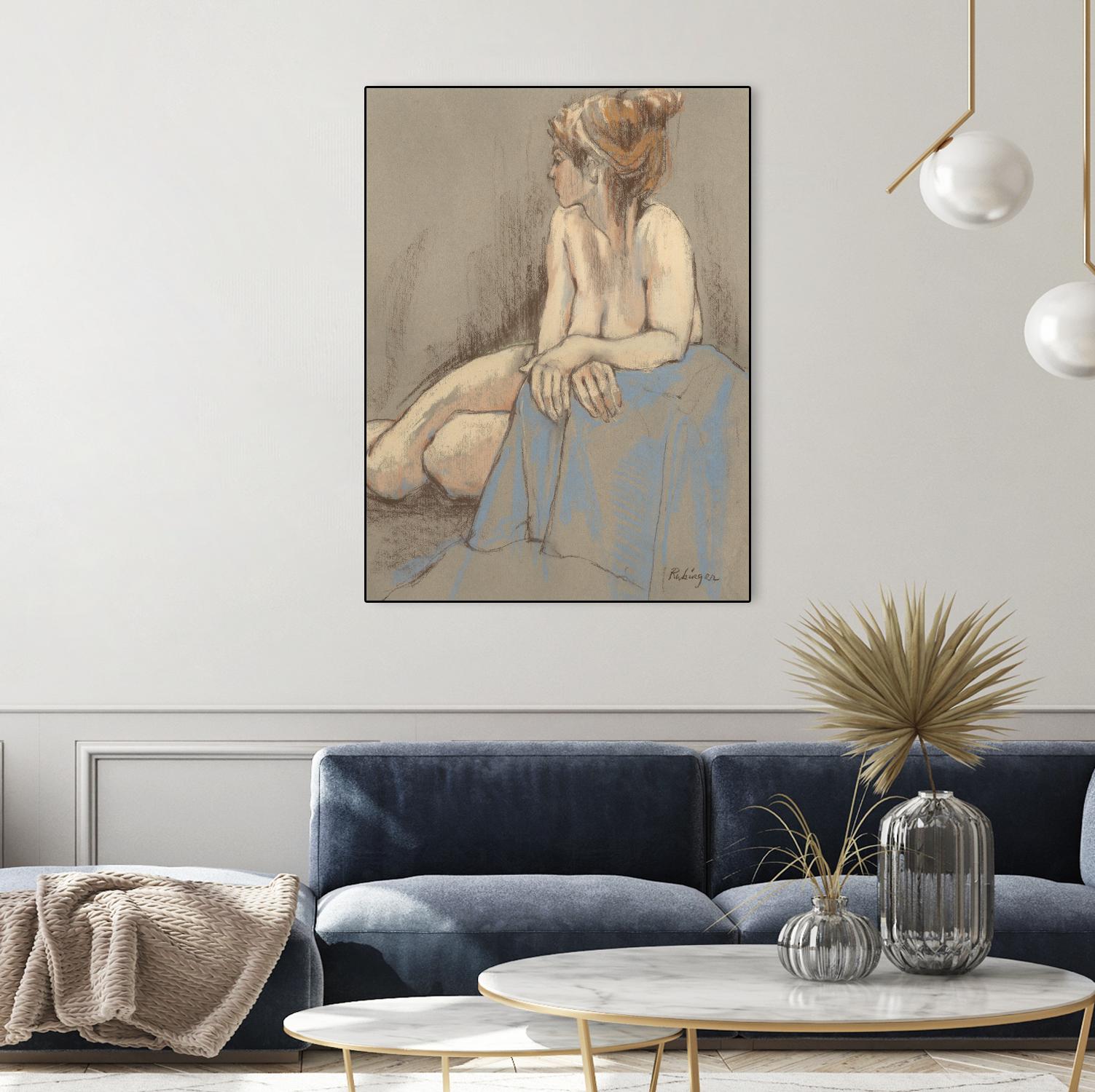 After the Bath by Bram Rubinger on GIANT ART - beige figurative corps nu