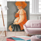 Hommage a la Goulue 3 by Bram Rubinger on GIANT ART - orange figurative drawing