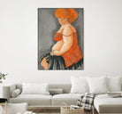 Hommage a la Goulue 3 by Bram Rubinger on GIANT ART - orange figurative drawing