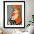 Hommage a la Goulue 3 by Bram Rubinger on GIANT ART - orange figurative drawing