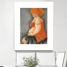 Hommage a la Goulue 3 by Bram Rubinger on GIANT ART - orange figurative drawing