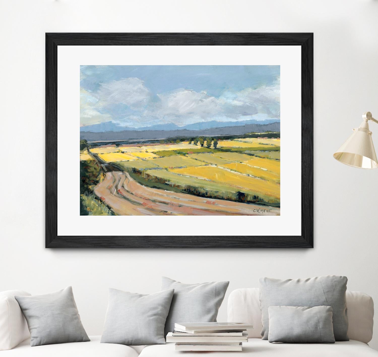 Summer Landscape by Jacques Clement on GIANT ART - pink landscape artistes du québec