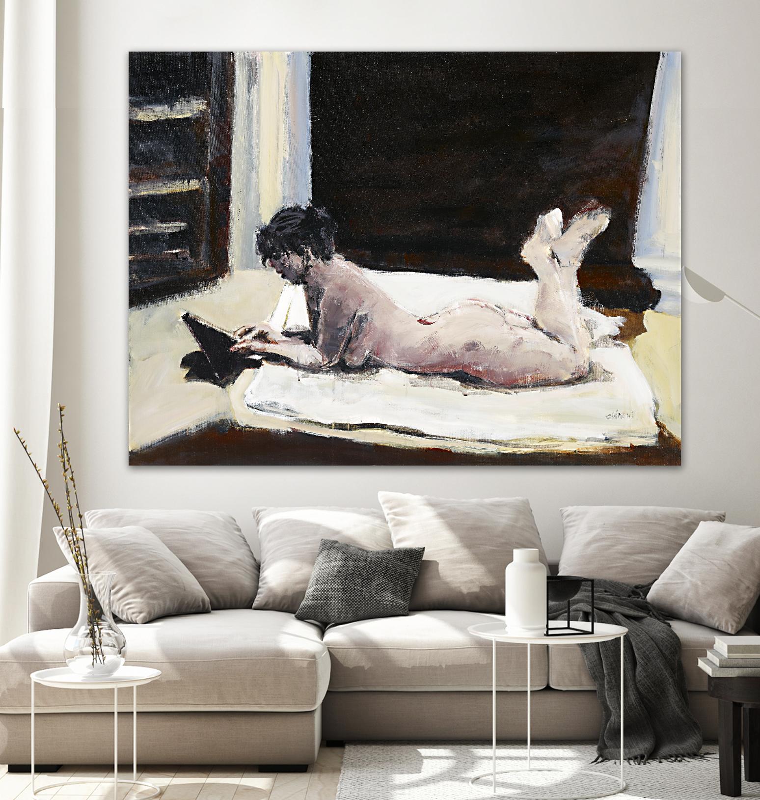 Gidas by Jacques Clement on GIANT ART - pink artistes du québec bed