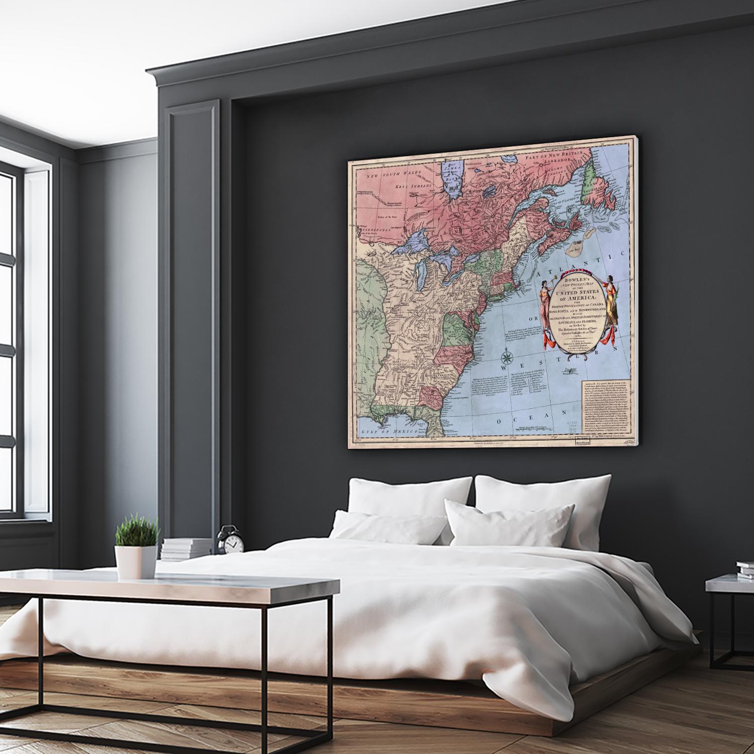 North american map  in 1784 by Archive on GIANT ART - pink maps