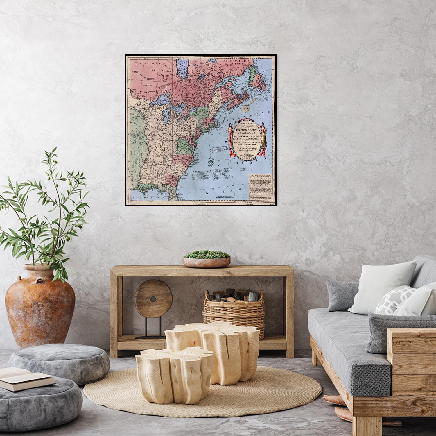 North american map  in 1784 by Archive on GIANT ART - pink maps