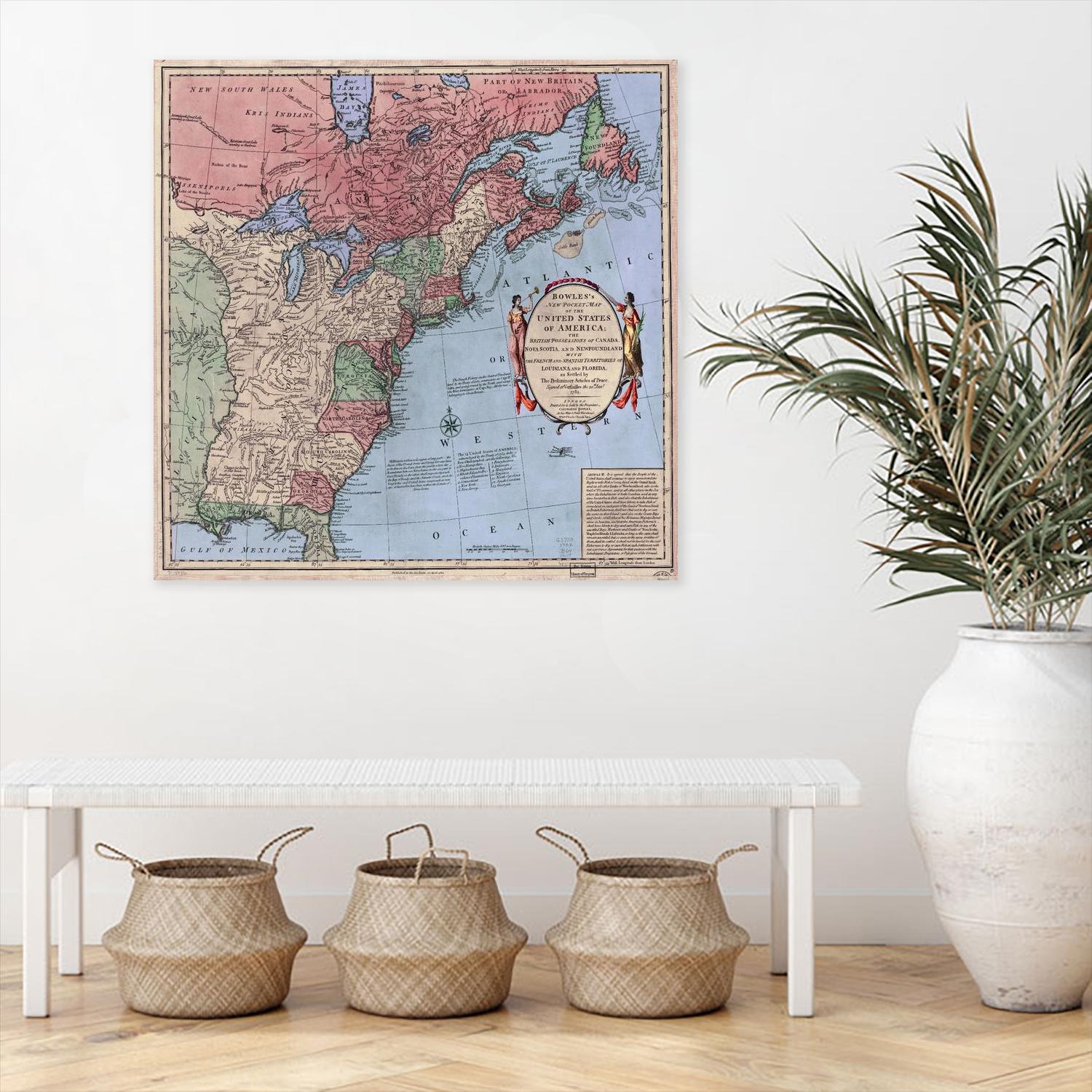 North american map  in 1784 by Archive on GIANT ART - pink maps