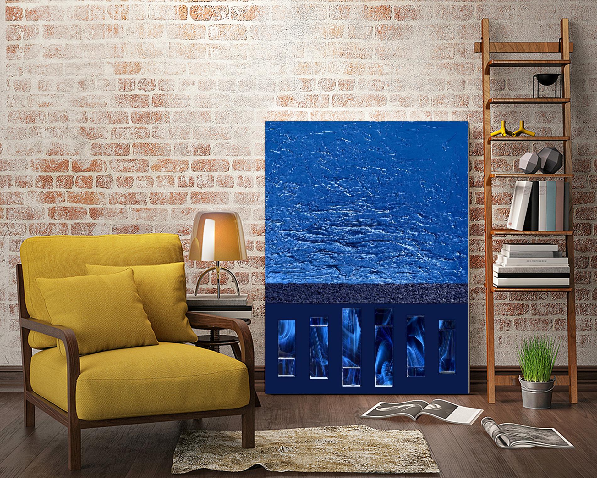 Silver Springs -1 by Alyson Mccrink on GIANT ART - blue digital ton sur ton