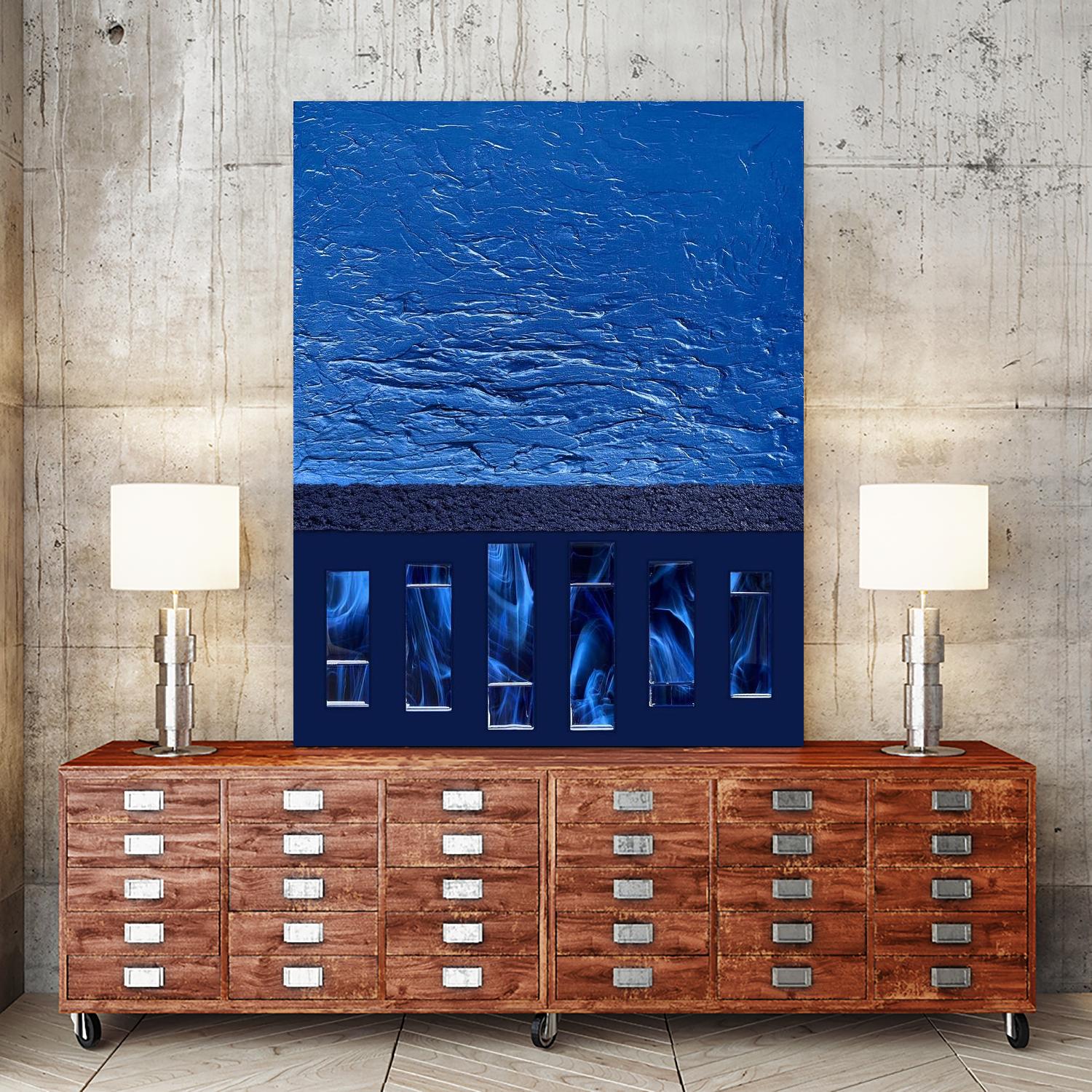 Silver Springs -1 by Alyson Mccrink on GIANT ART - blue digital ton sur ton